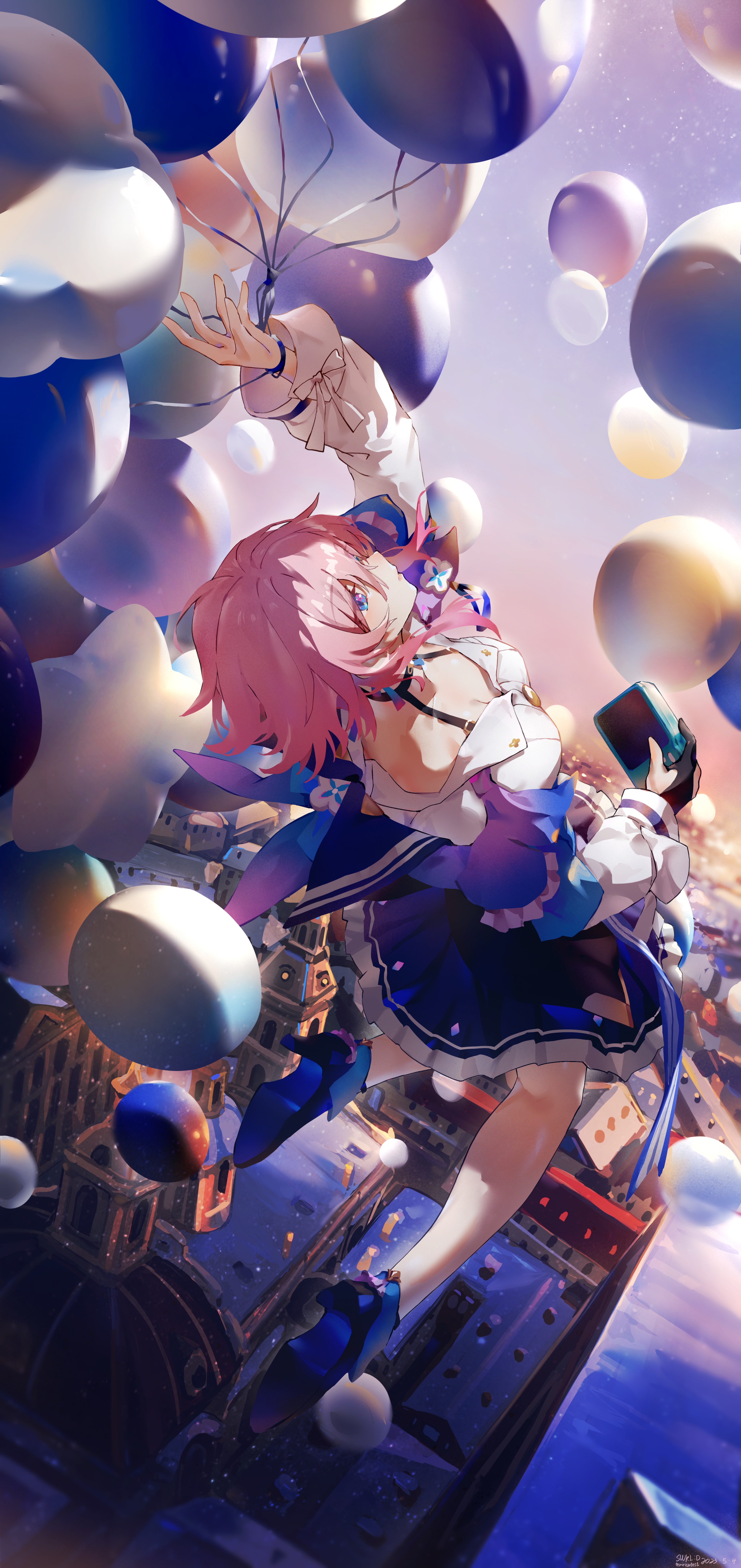 March 7th from Honkai: Star Rail with Balloons HD Phone Wallpaper