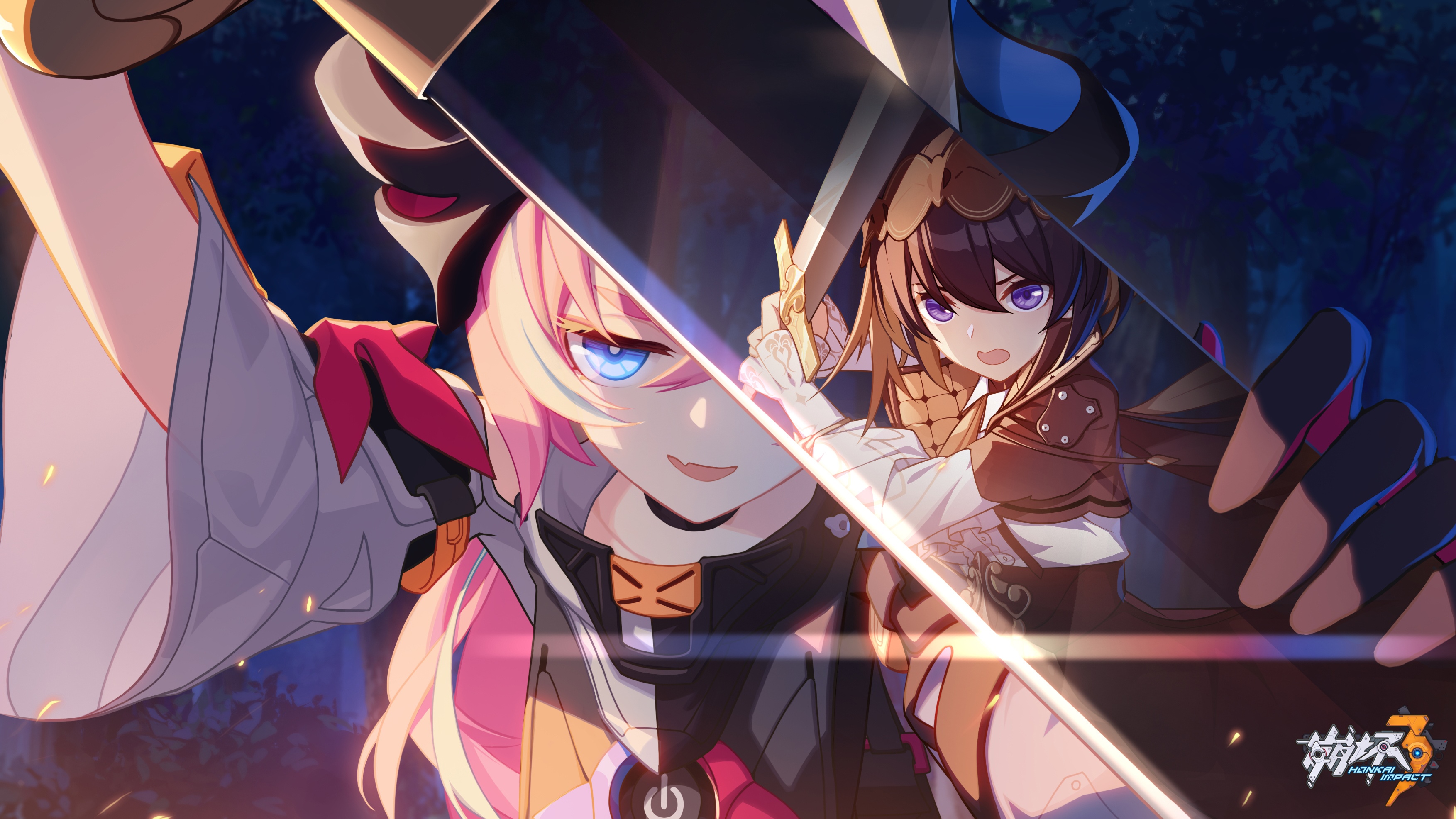 Honkai Impact 3rd: Two Girls with Swords HD Wallpaper