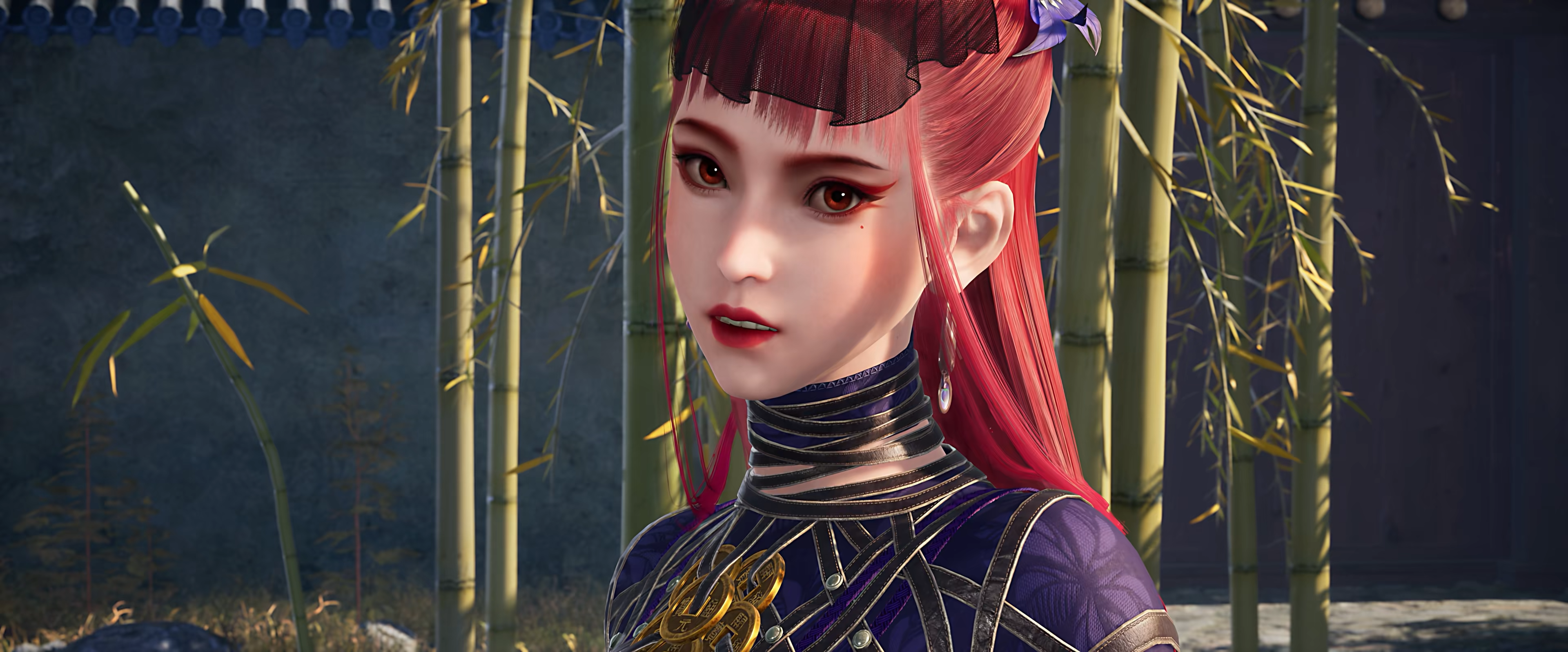 4K CGI of a woman with red hair and traditional Chinese attire HD Wallpaper