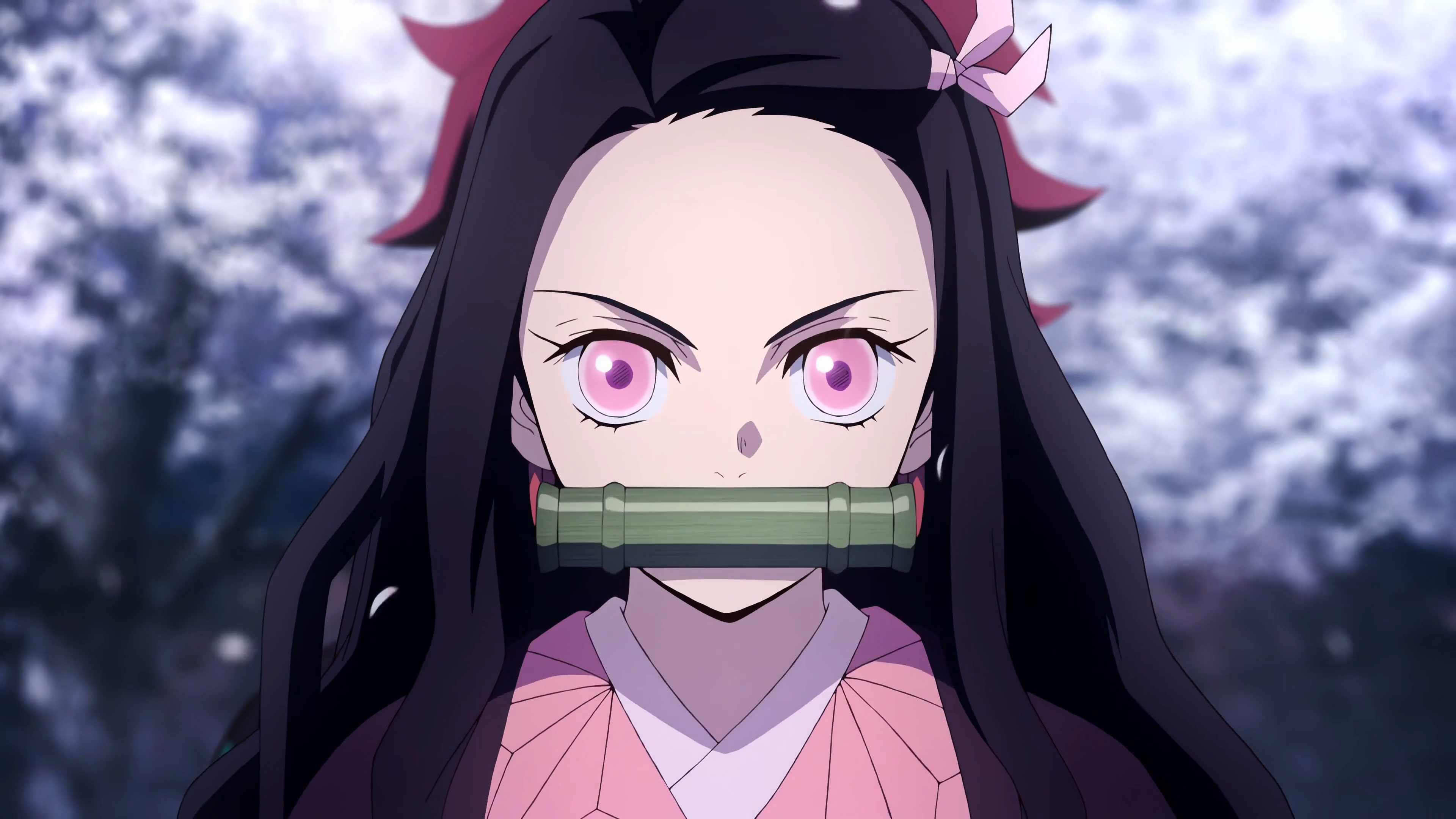 4K Anime Screenshot of Kamado Nezuko from Kimetsu no Yaiba HD Wallpaper