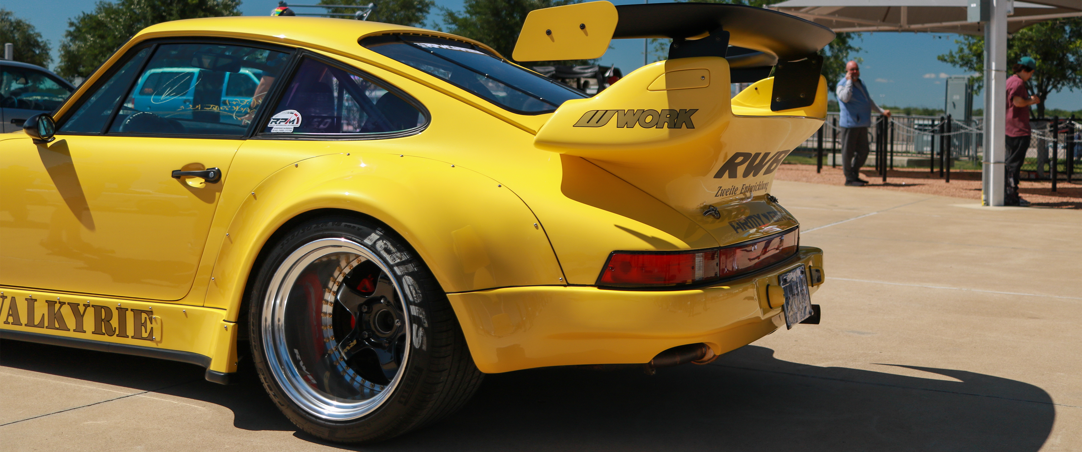 Yellow Porsche 911 RWB "Valkyrie" with WORK wheels HD Wallpaper