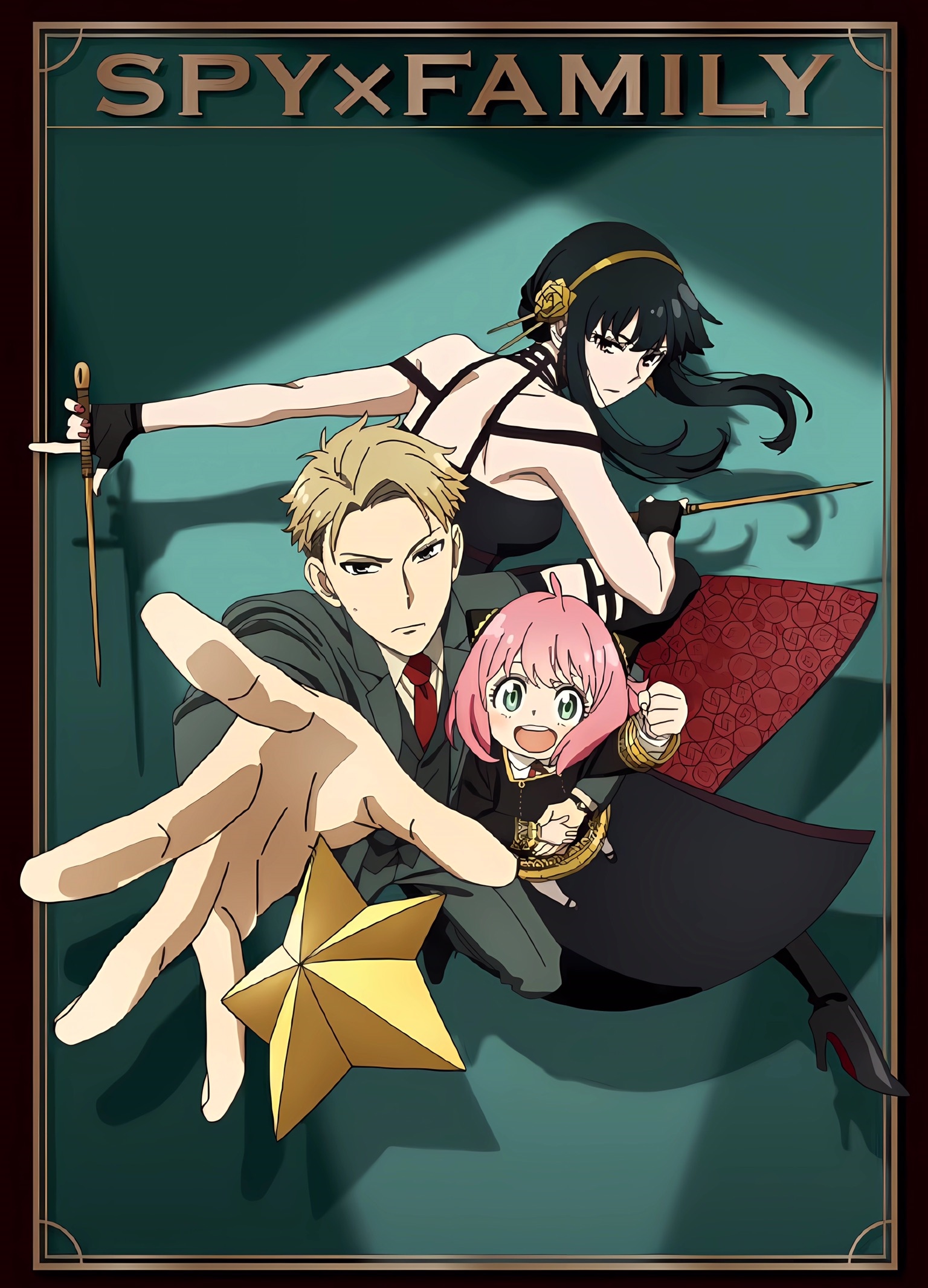 Spy x Family Anya, Loid, and Yor Forger with Star HD Phone Wallpaper