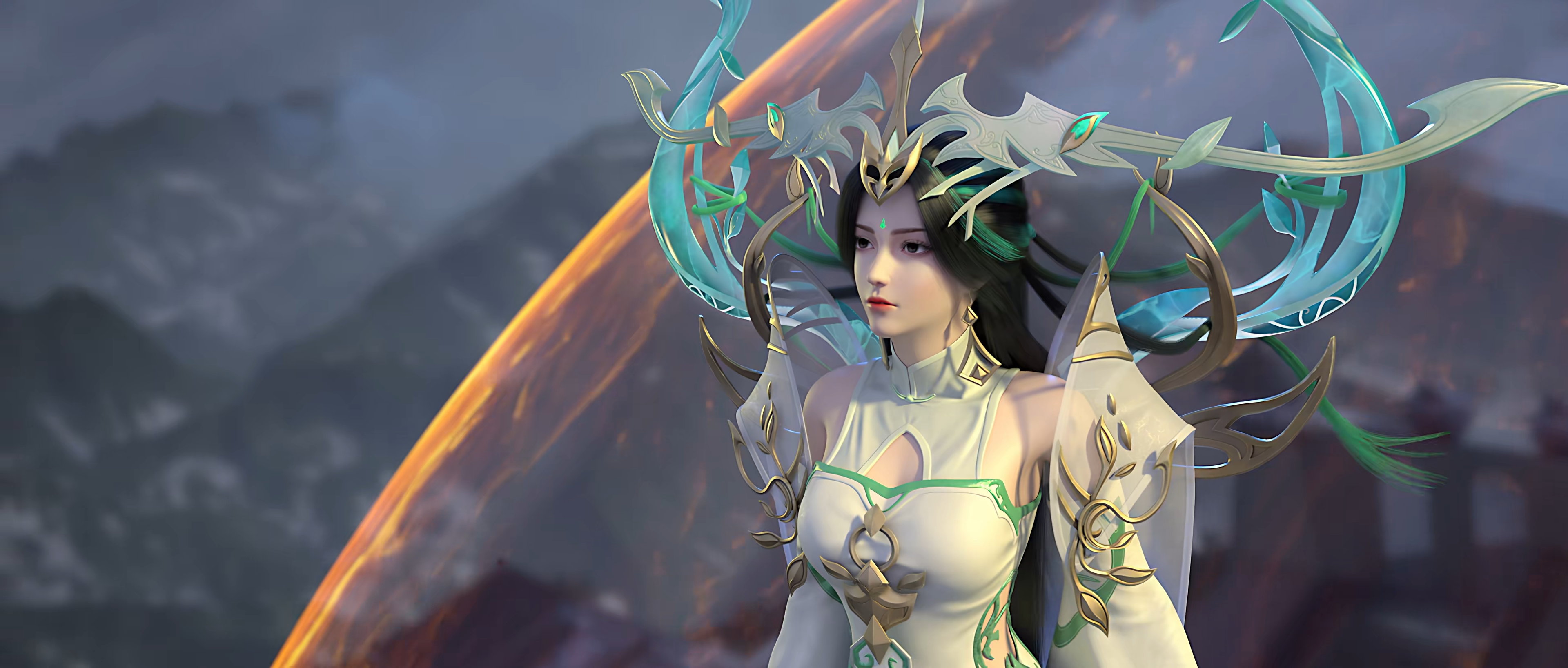 4K Asian Woman in Mountains - Wan Mei Shi Jie HD Wallpaper