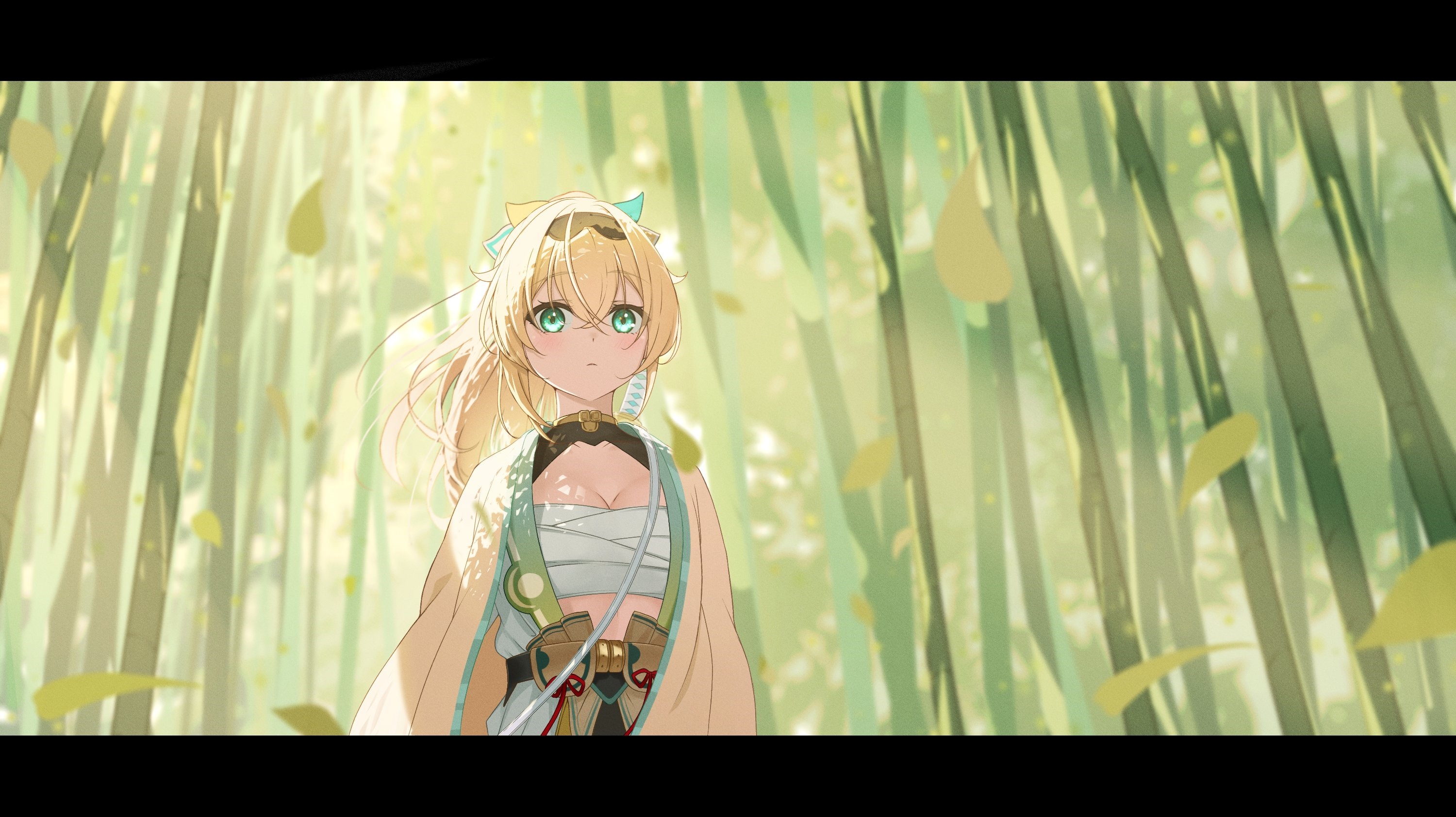 Kazama Iroha in a Bamboo Forest HD Wallpaper