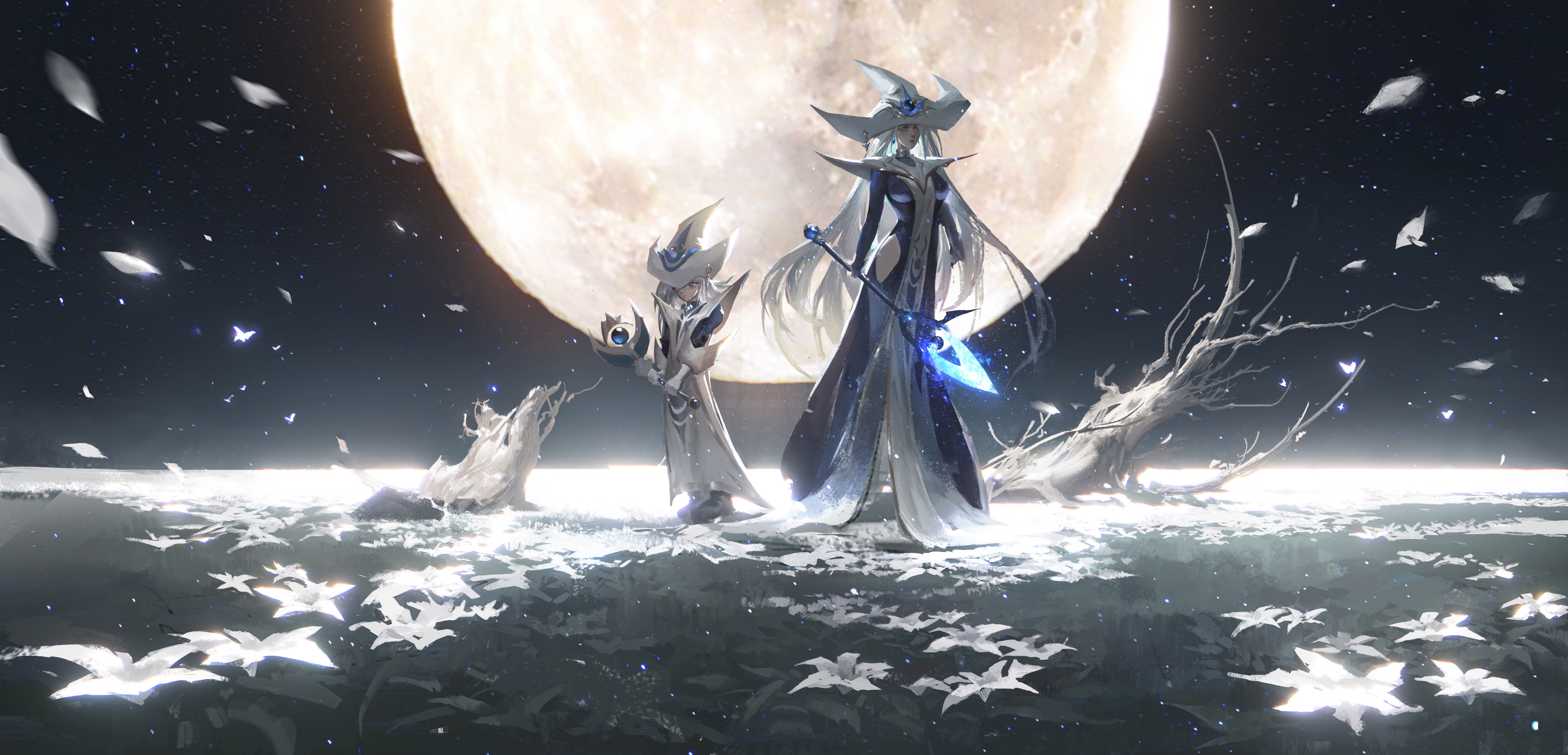 4K Silent Magician Yu-Gi-Oh! Moon HD Wallpaper