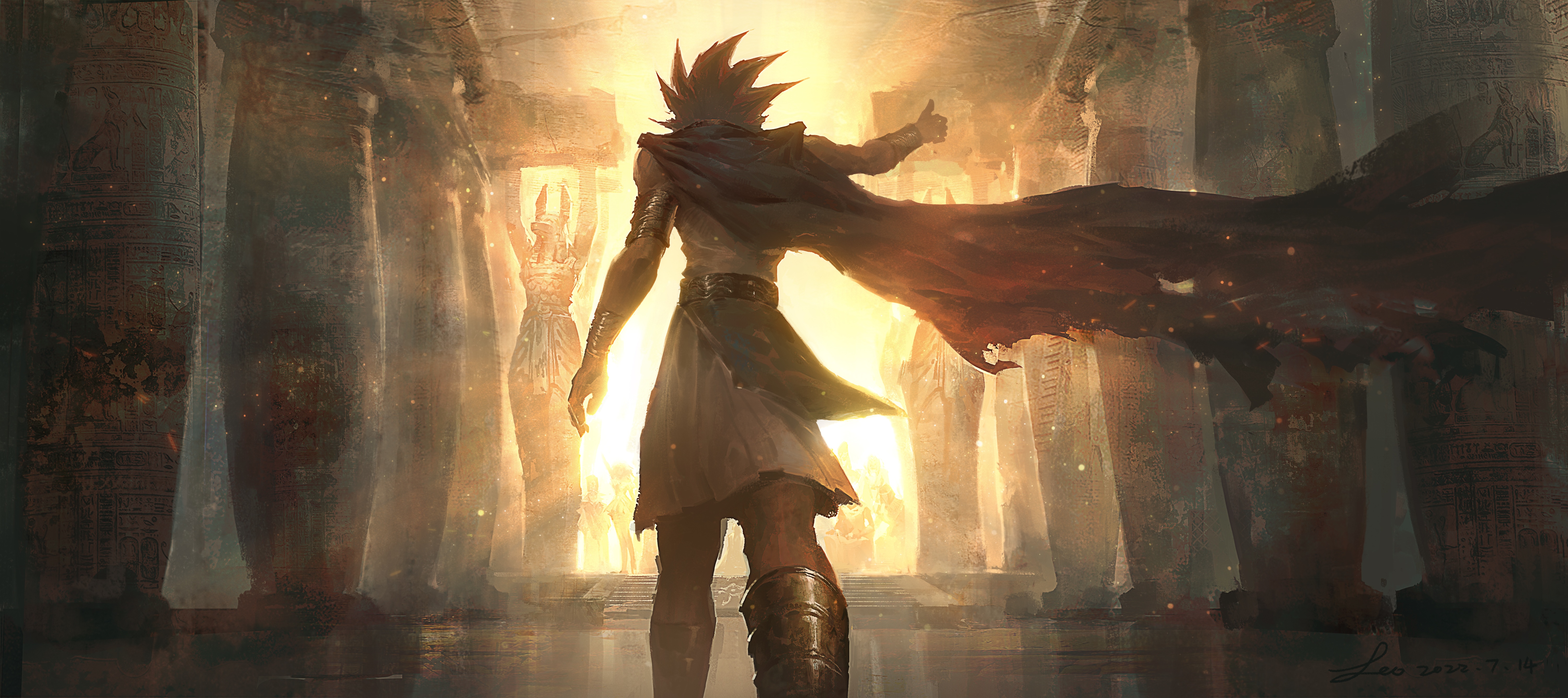 Yami Yugi in Ancient Egyptian Temple HD Wallpaper