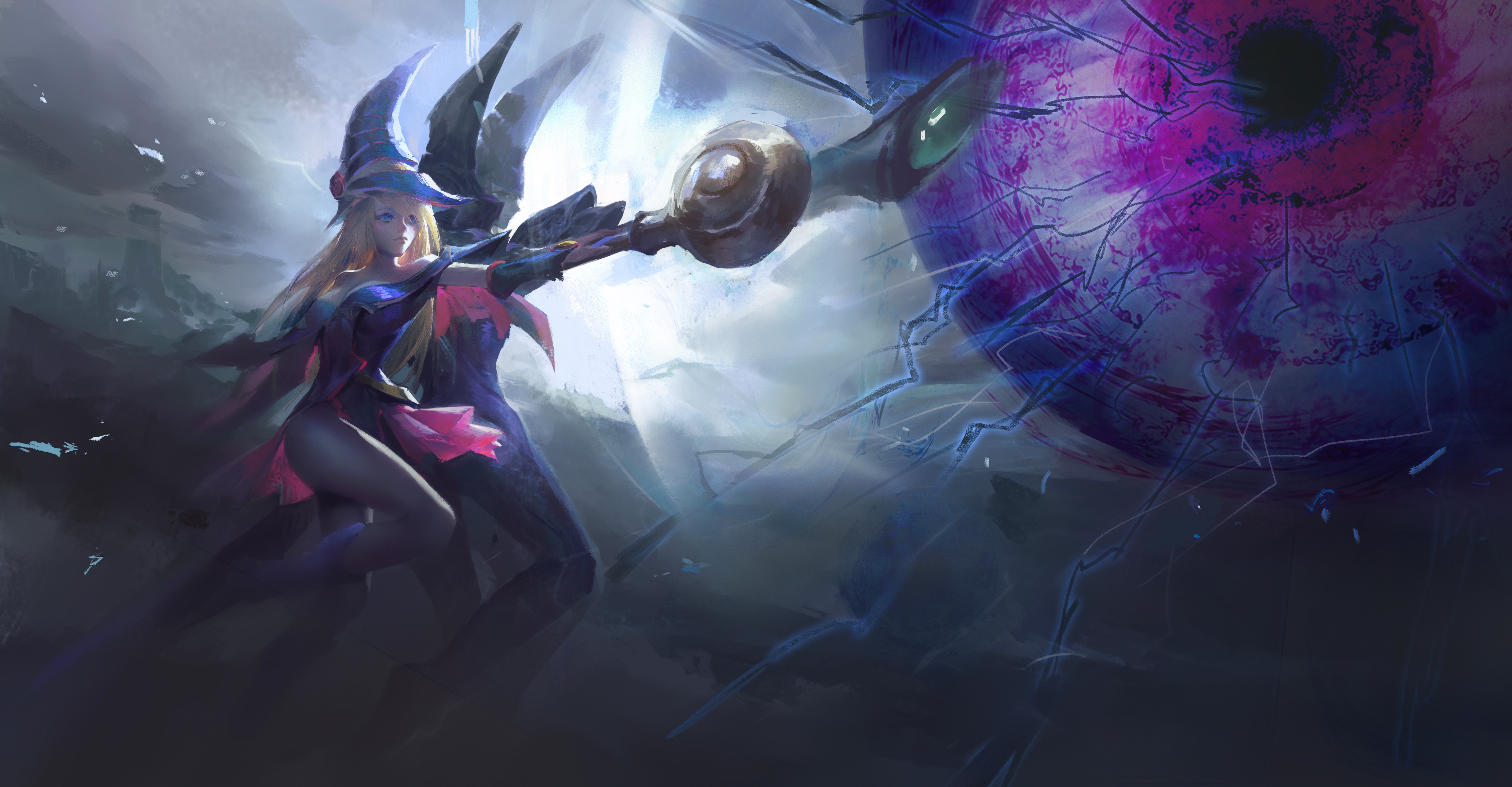 Dark Magician Girl and Dark Magician Yu-Gi-Oh! 4K HD Wallpaper
