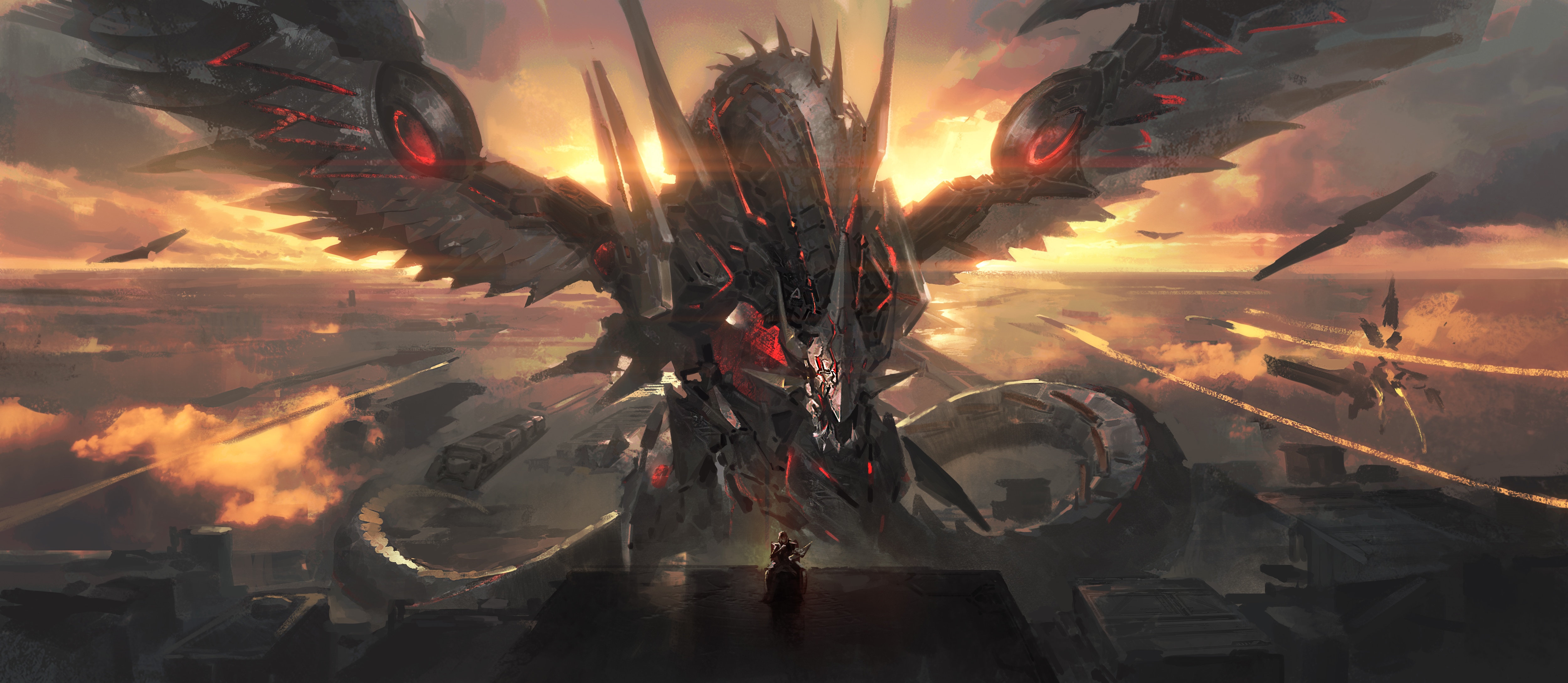 4K Cyber Dragon Infinity and Zane Truesdale in Yu-Gi-Oh! HD Wallpaper