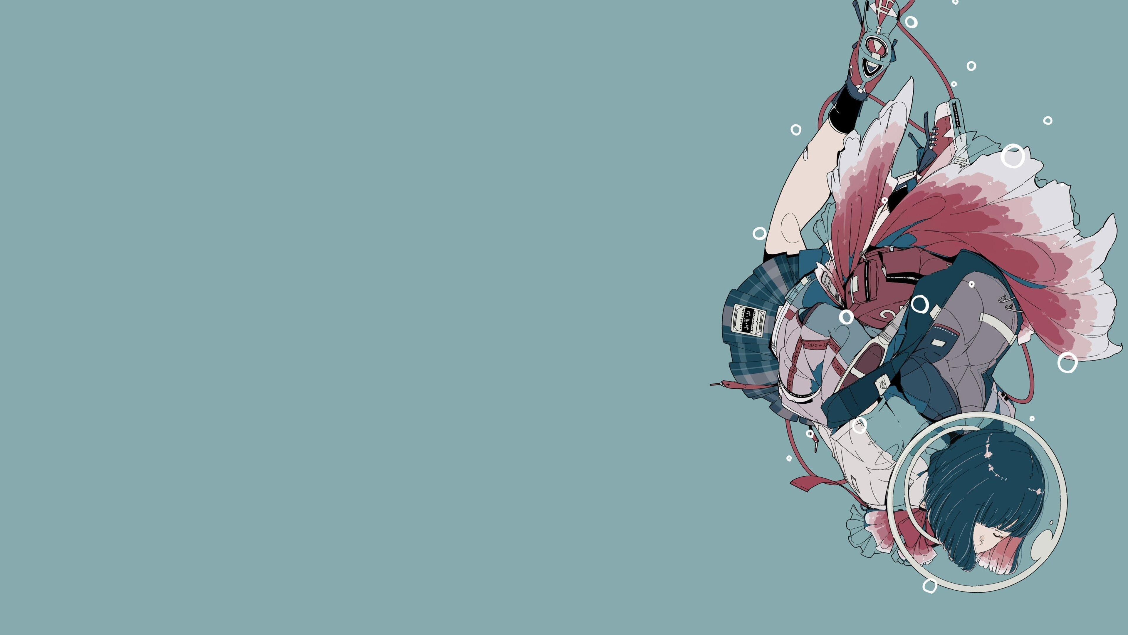 4K illustration of a character with fish-like features HD Wallpaper