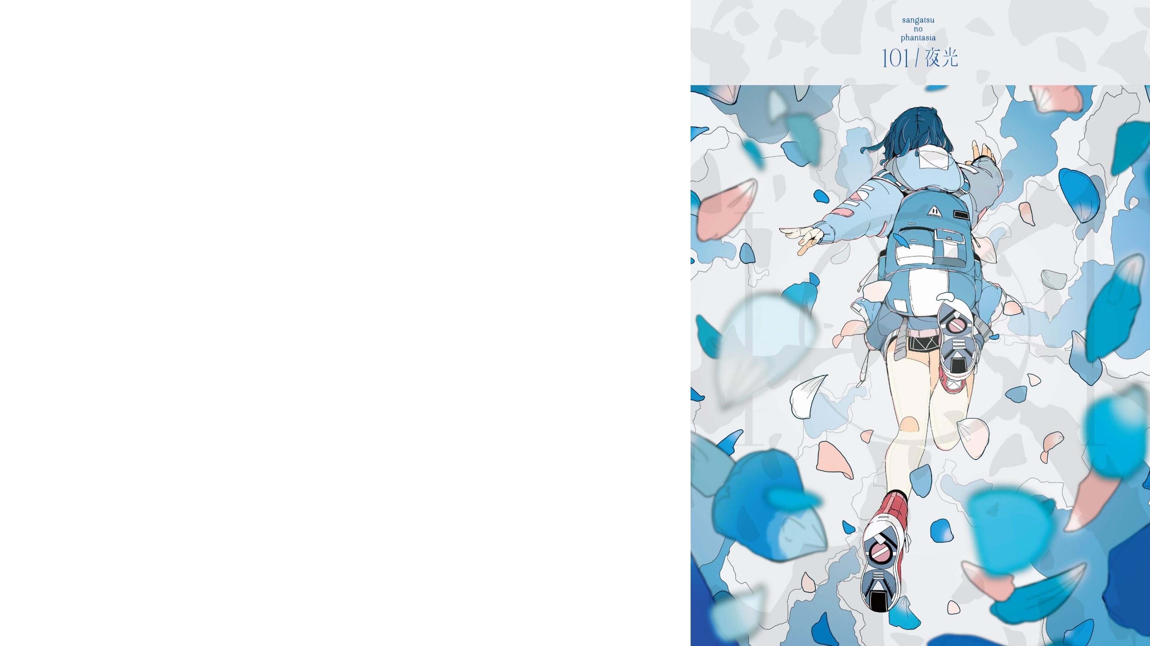 4K Daisukerichard original character with backpack and petals HD Wallpaper