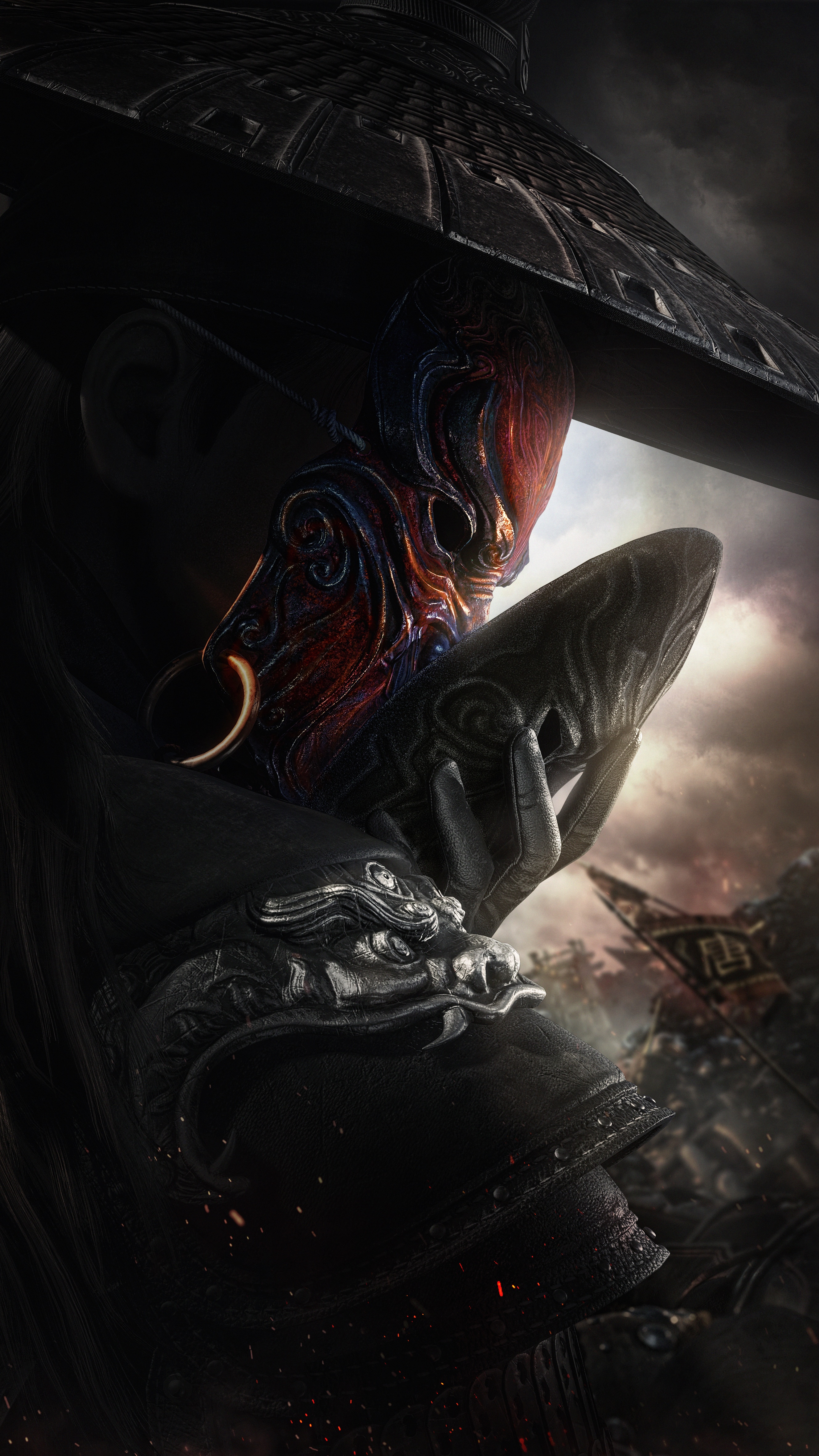 Bu liang ren wearing a mask and hat HD Phone Wallpaper