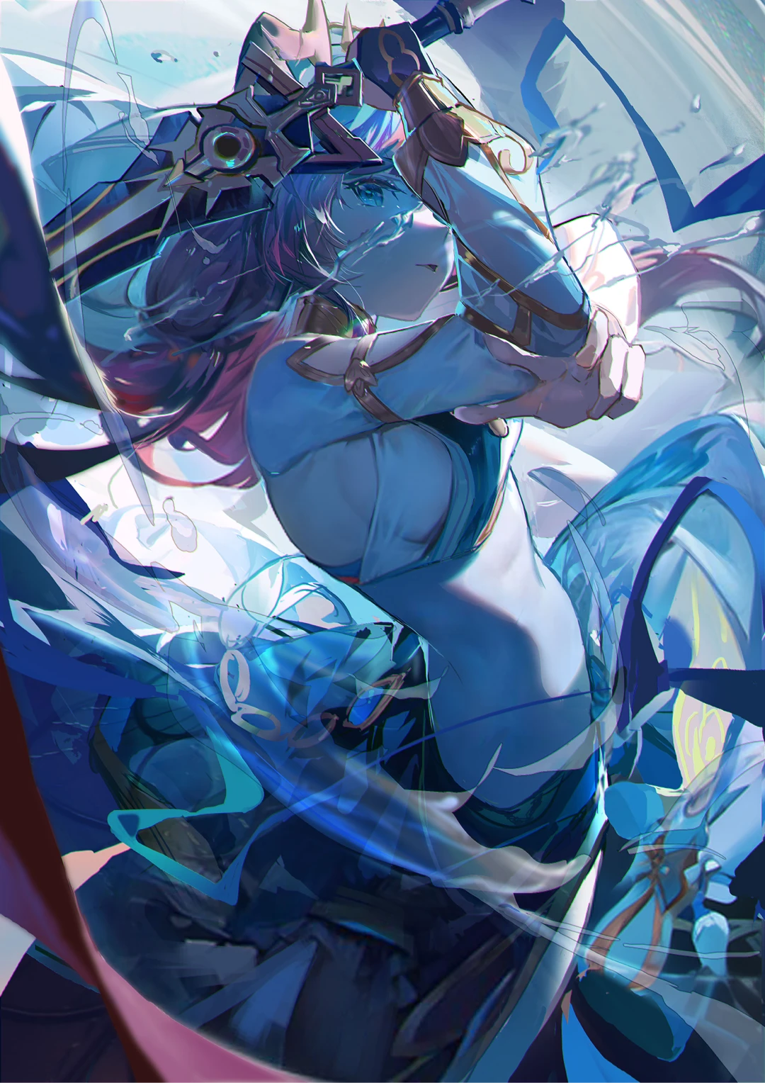 Nilou from Genshin Impact with a sword HD Phone Wallpaper
