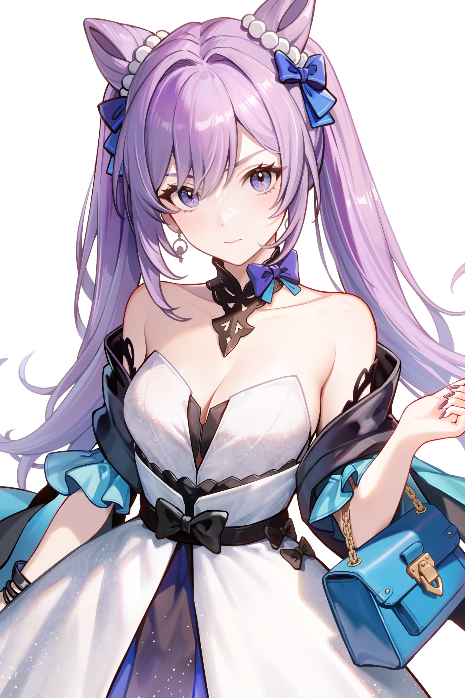 Keqing from Genshin Impact with a handbag HD Phone Wallpaper