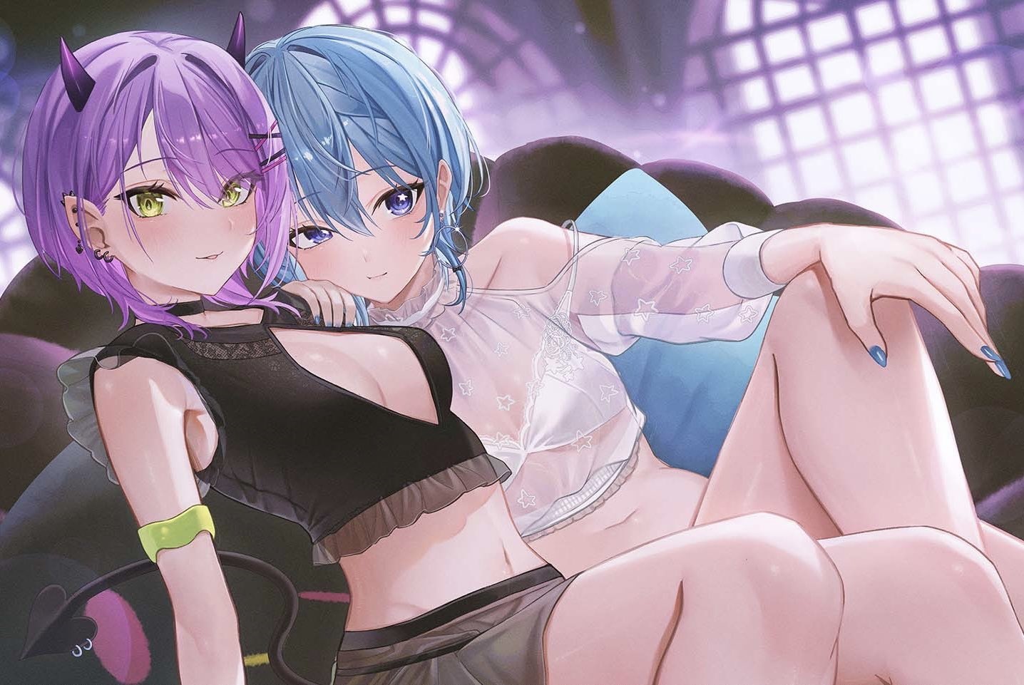 Tokoyami Towa and Hoshimachi Suisei HD Wallpaper