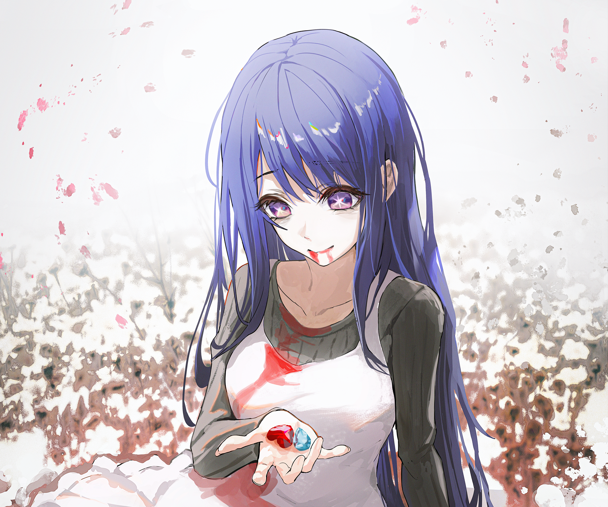 Hoshino Ai from Oshi no Ko holding gems HD Wallpaper