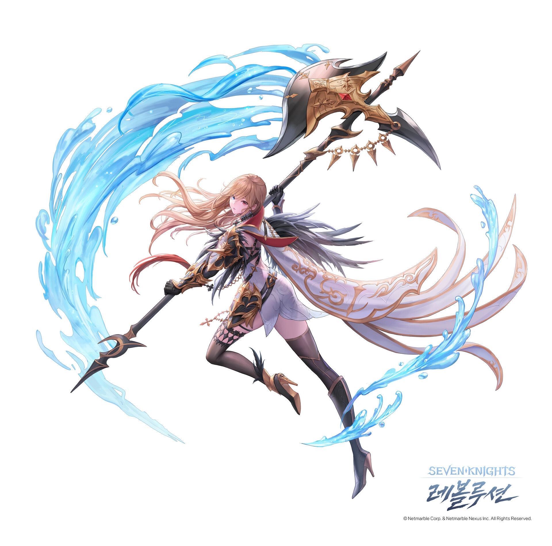 Seven Knights Revolution character with axe and water HD Wallpaper