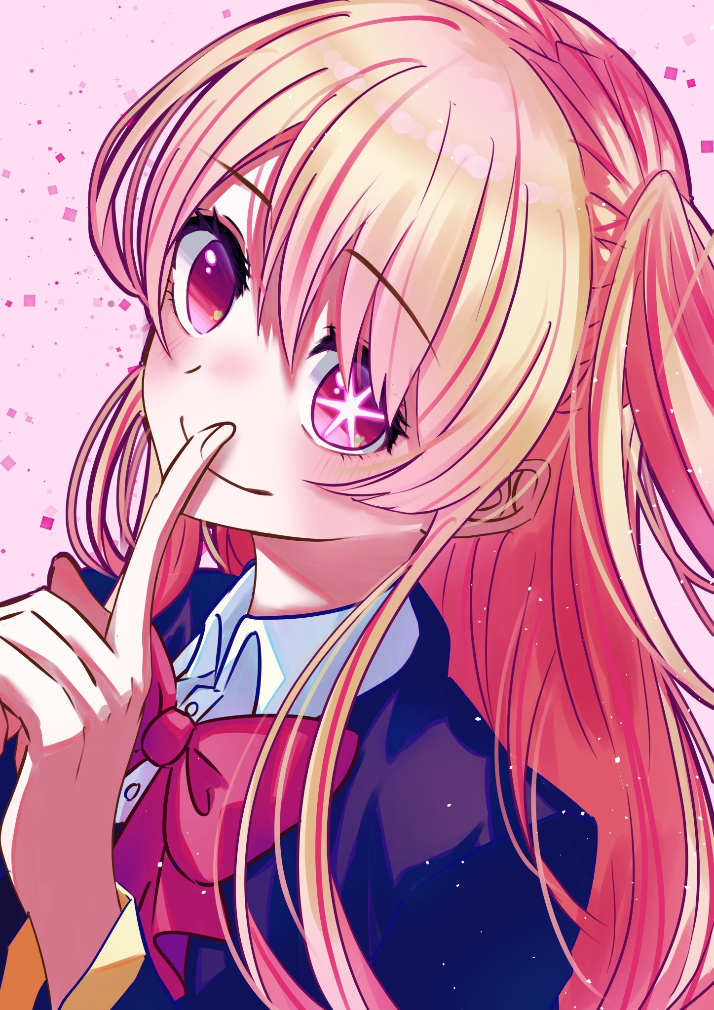 Ruby Hoshino from Oshi no Ko with star eyes HD Phone Wallpaper