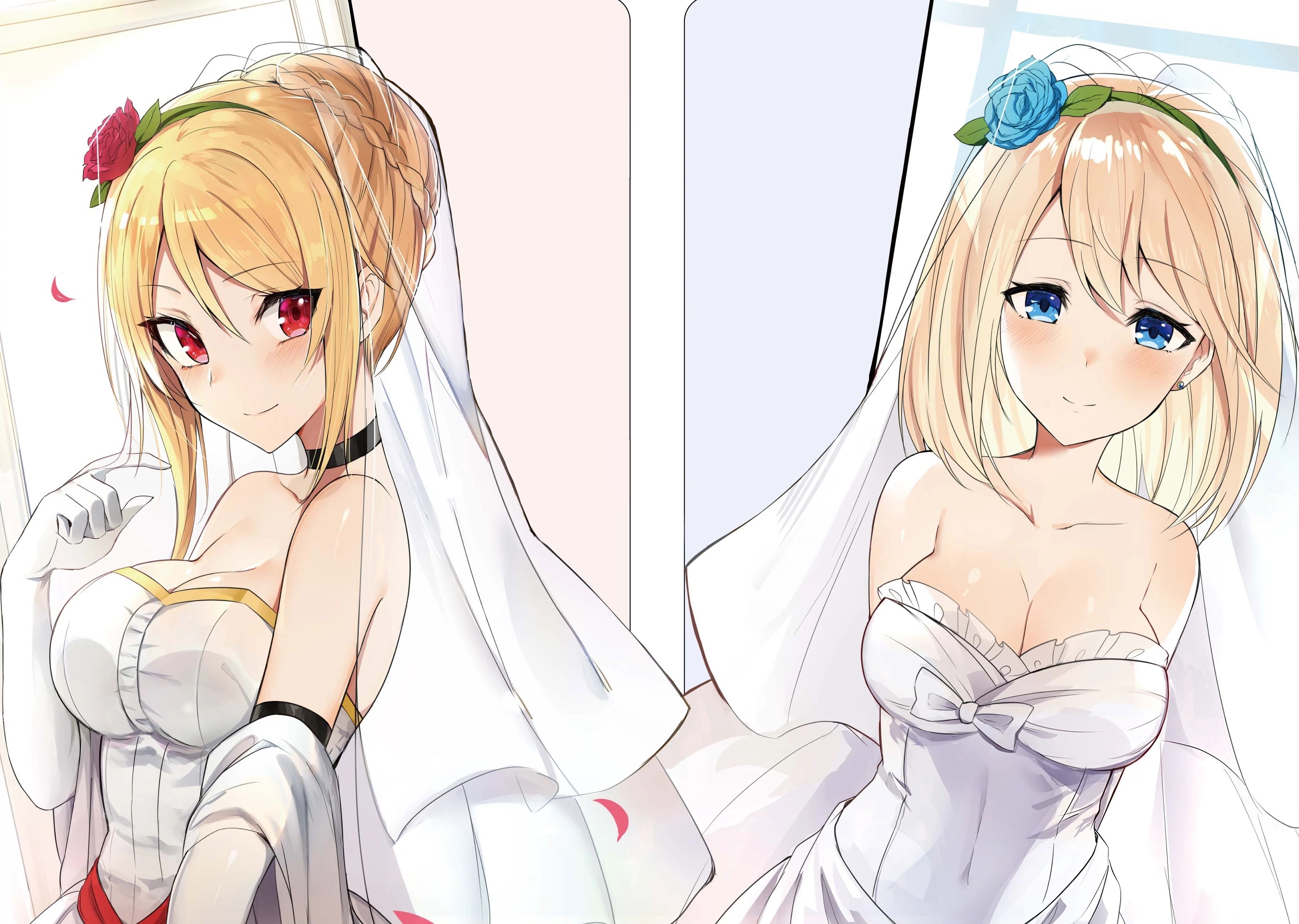 Angelica Rapha Redgrave and Olivia in wedding dresses HD Wallpaper