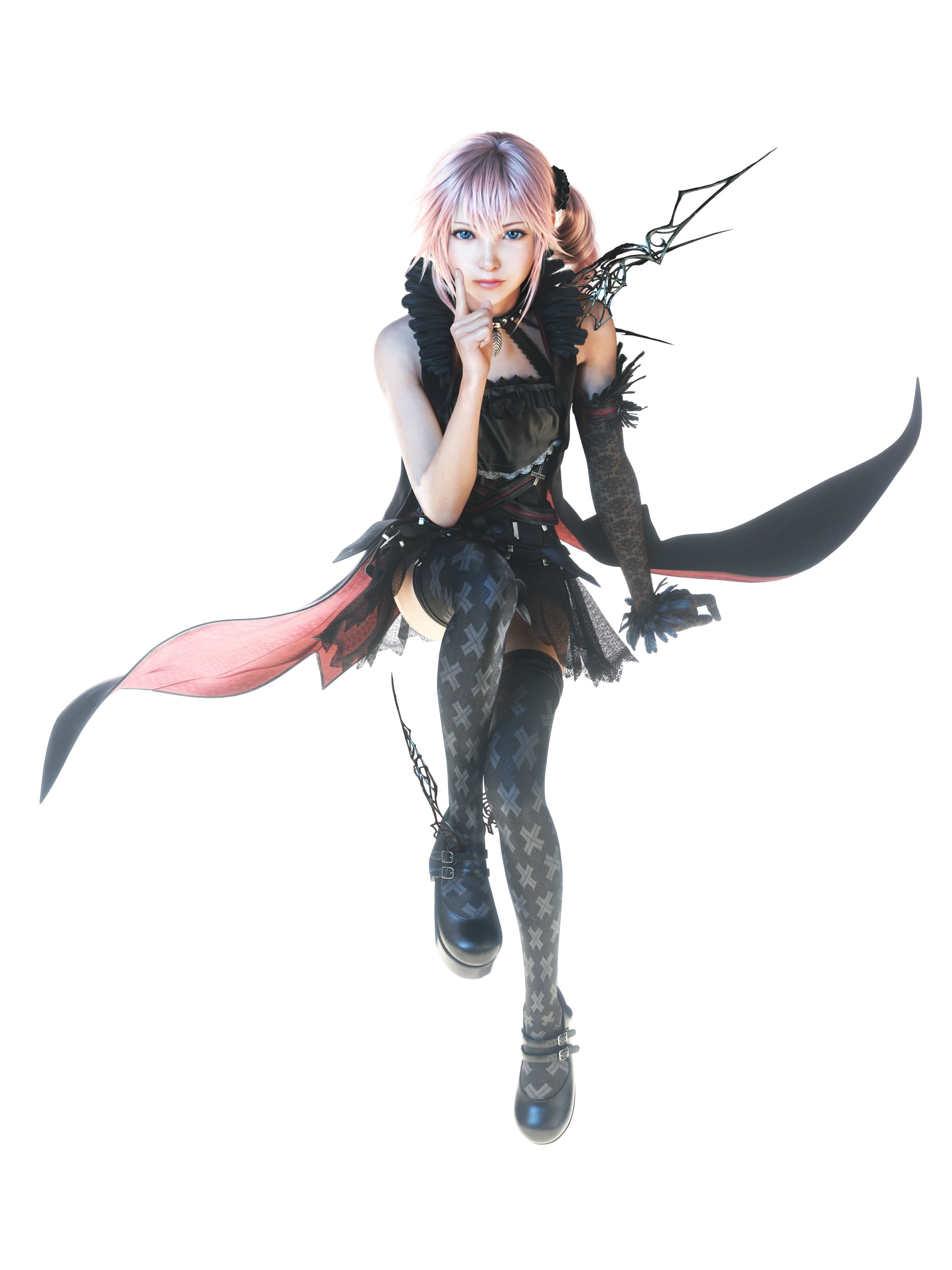 Lightning from Final Fantasy XIII on white background HD Phone Wallpaper