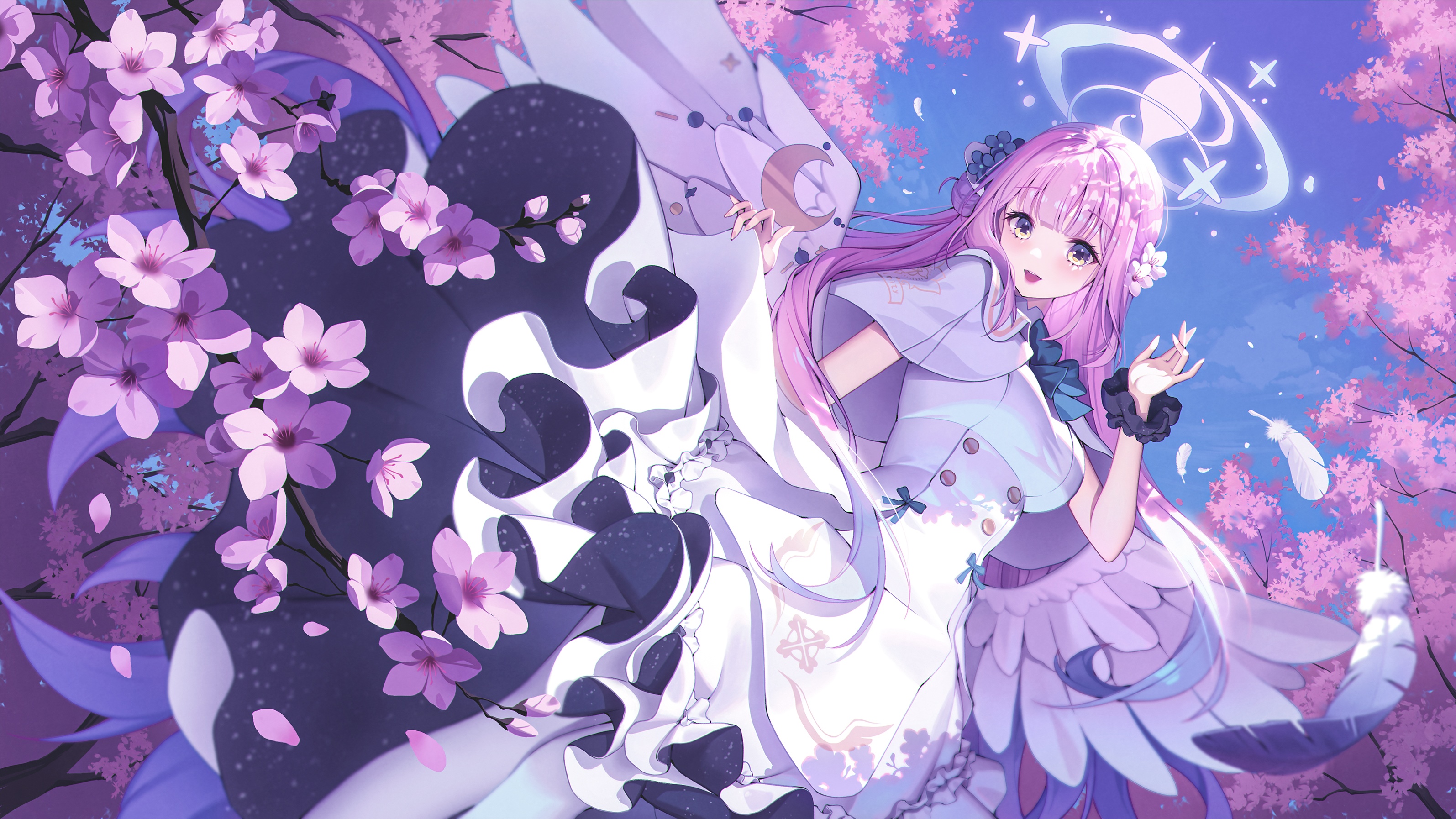 Misono Mika from Blue Archive with pink hair and wings HD Wallpaper