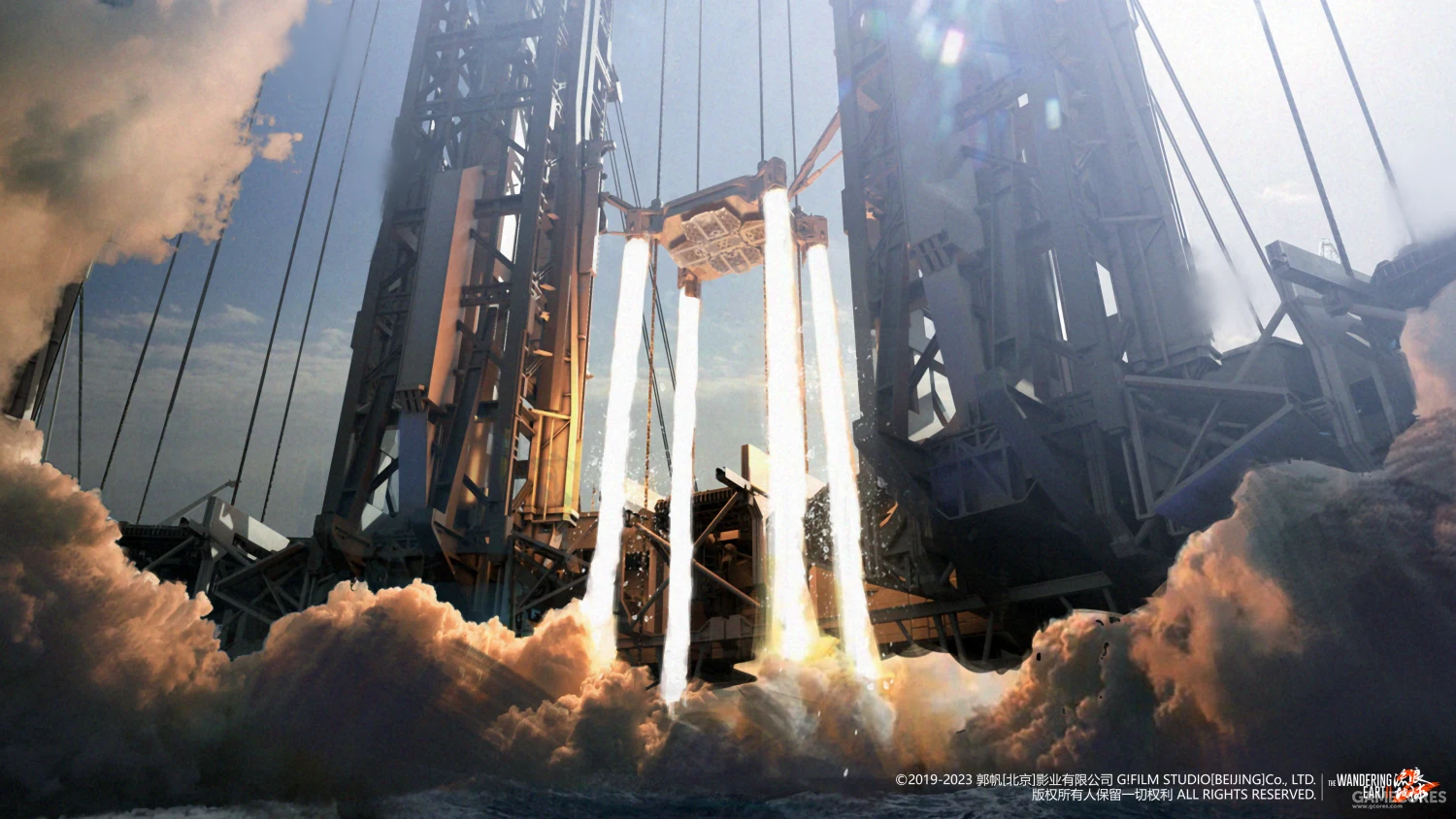 The Wandering Earth 2 Space Elevator Launch HD Wallpaper