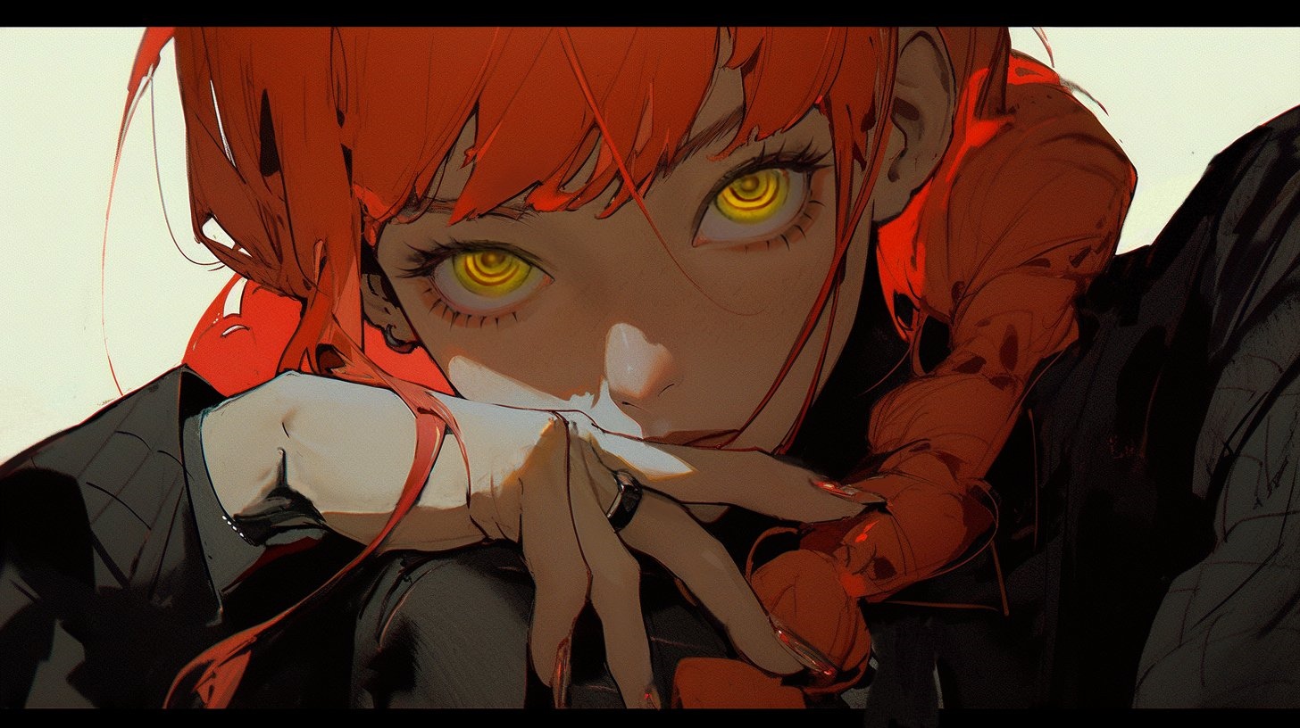 Makima from Chainsaw Man with yellow eyes HD Wallpaper