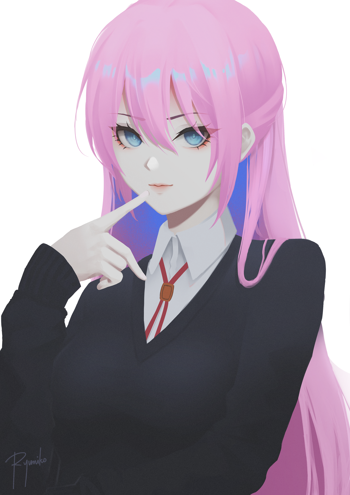 Shikimori Kamiya with pink hair and blue eyes HD Phone Wallpaper