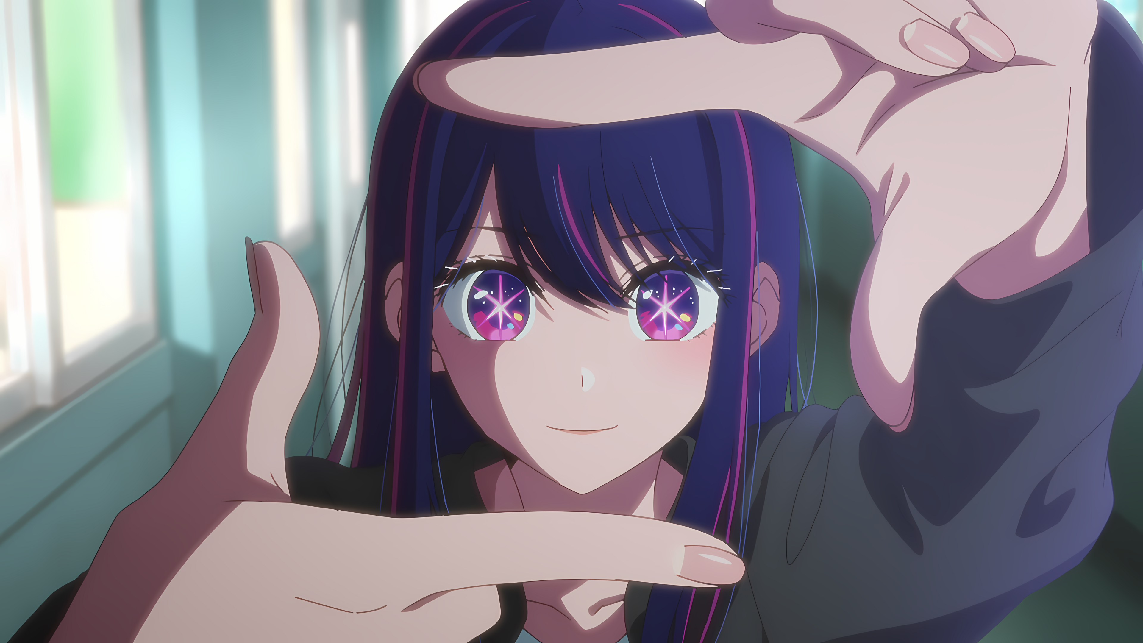 4K Finger Frame Star Eyes Oshi no Ko HD Wallpaper