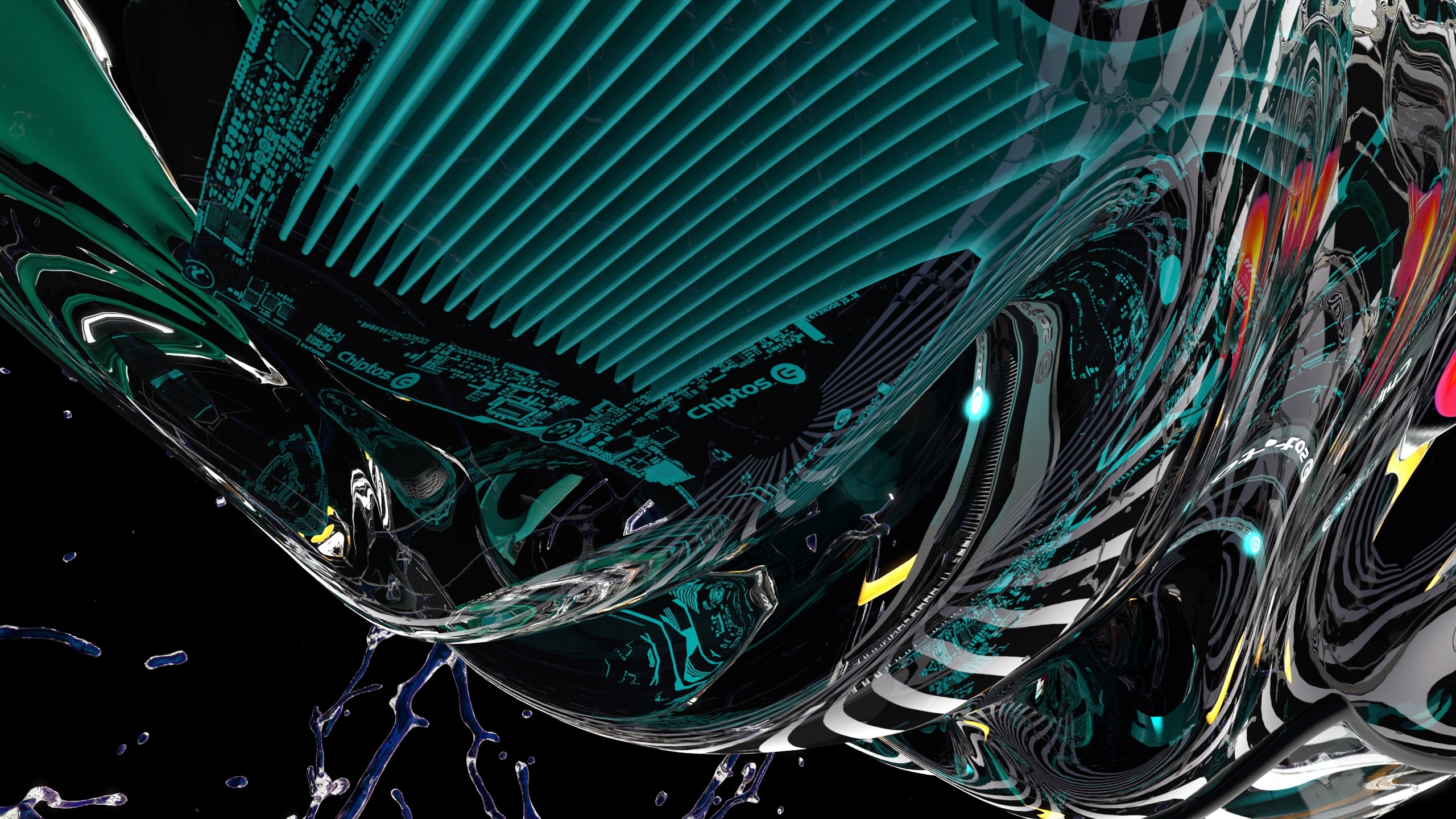 Abstract 4K computer parts and glass HD Wallpaper