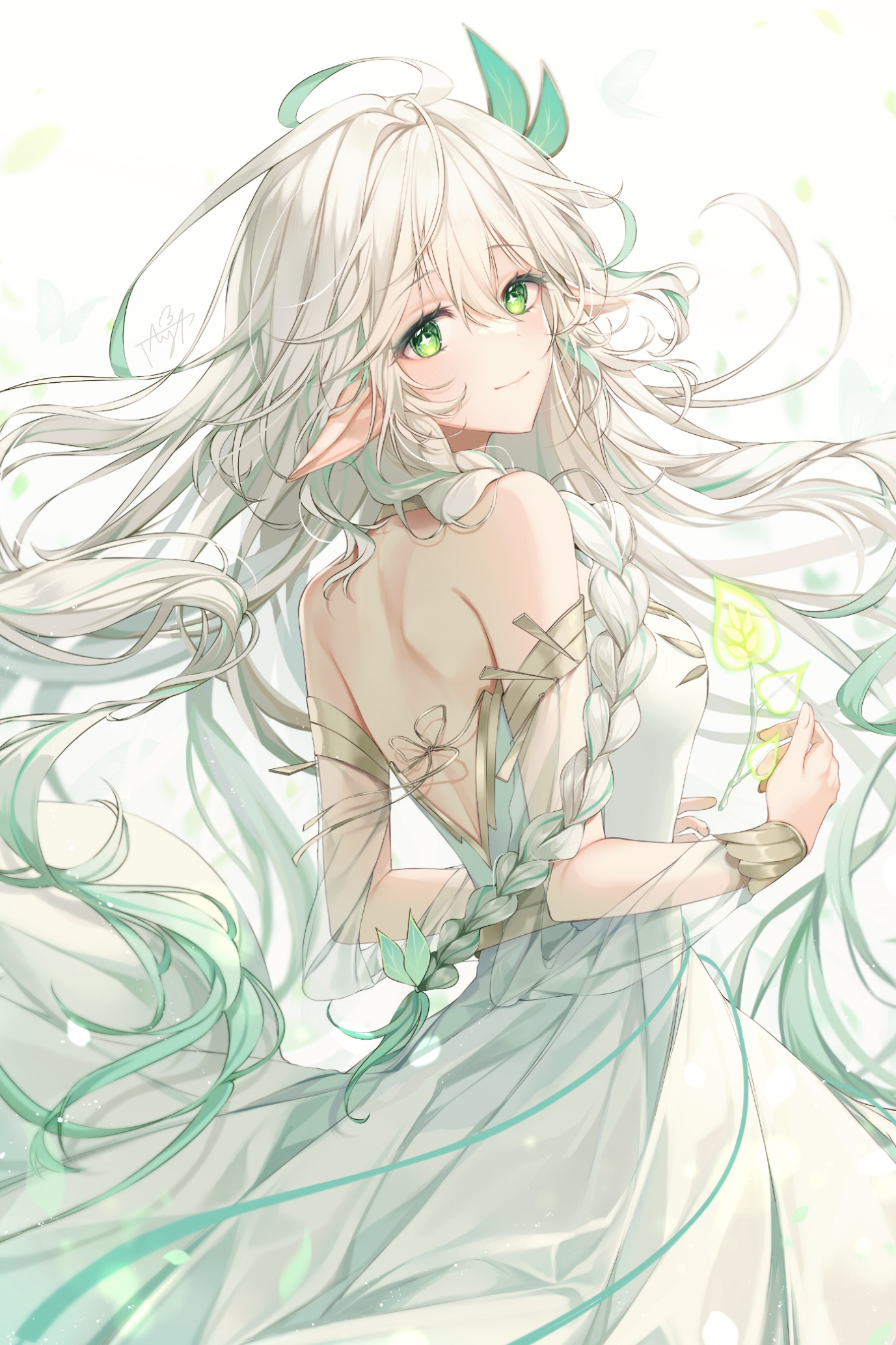 Rukkhadevata from Genshin Impact with white dress HD Phone Wallpaper