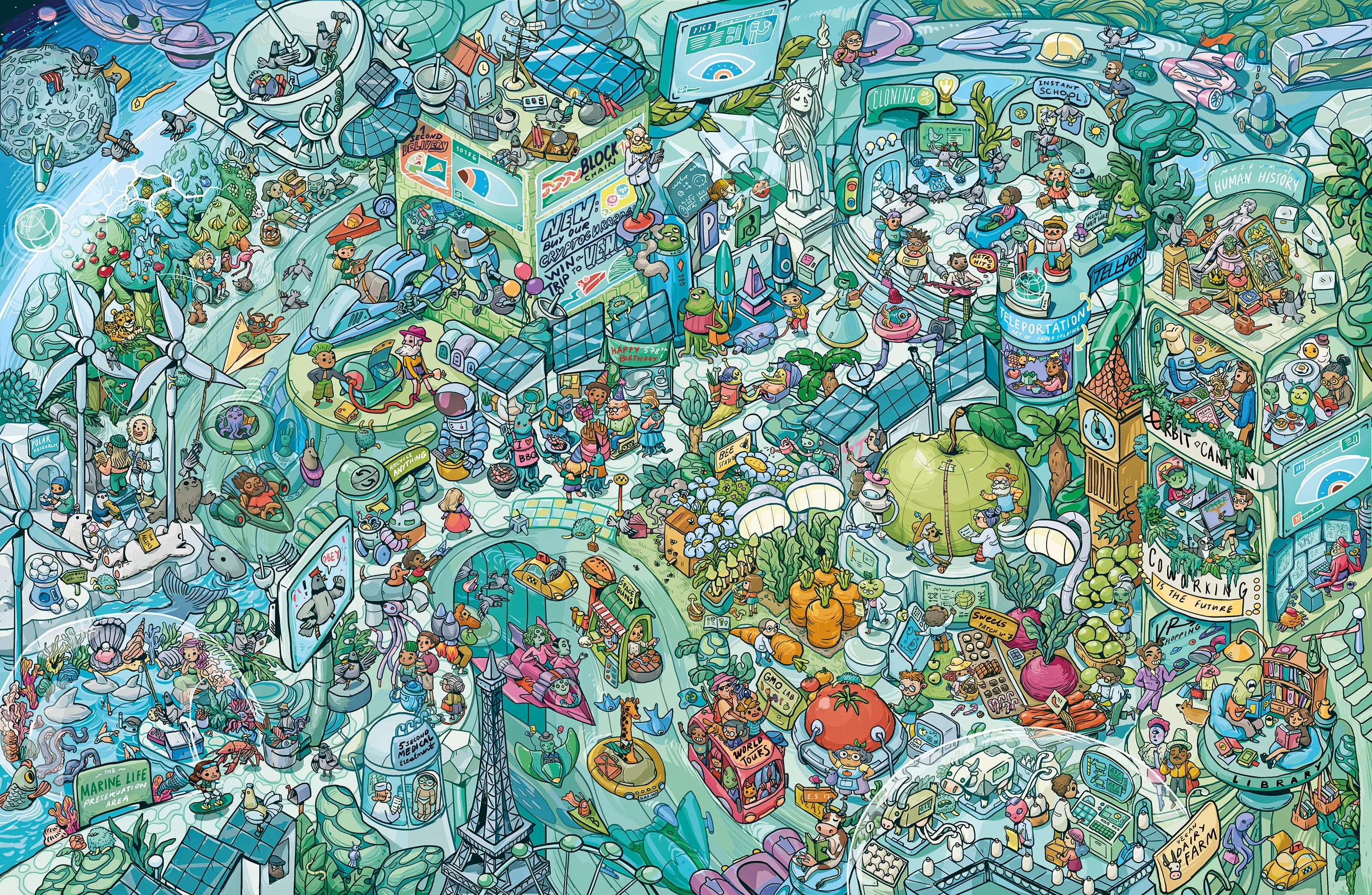 Marija Tiurina Hidden Object Game Illustration HD Wallpaper