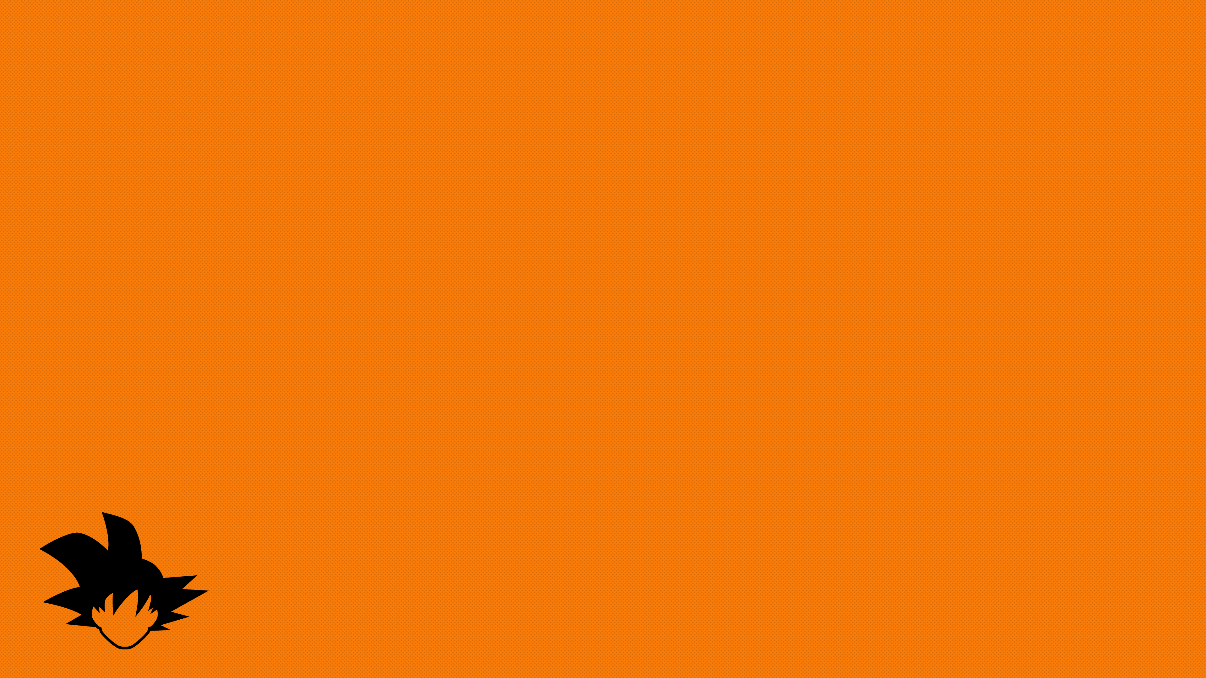 Son Goku profile silhouette on orange background HD Wallpaper