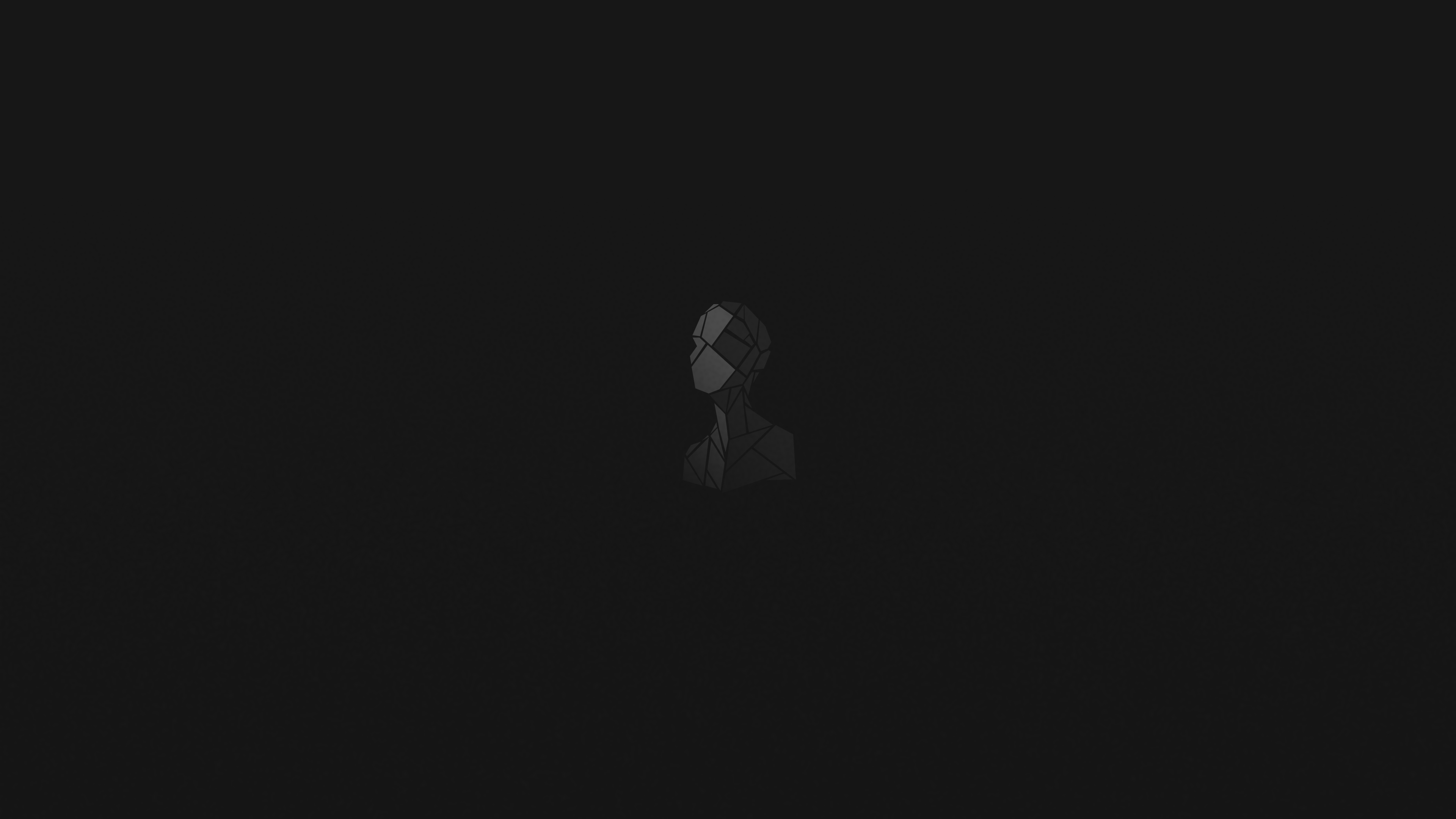 Minimalist abstract bust on dark background HD Wallpaper