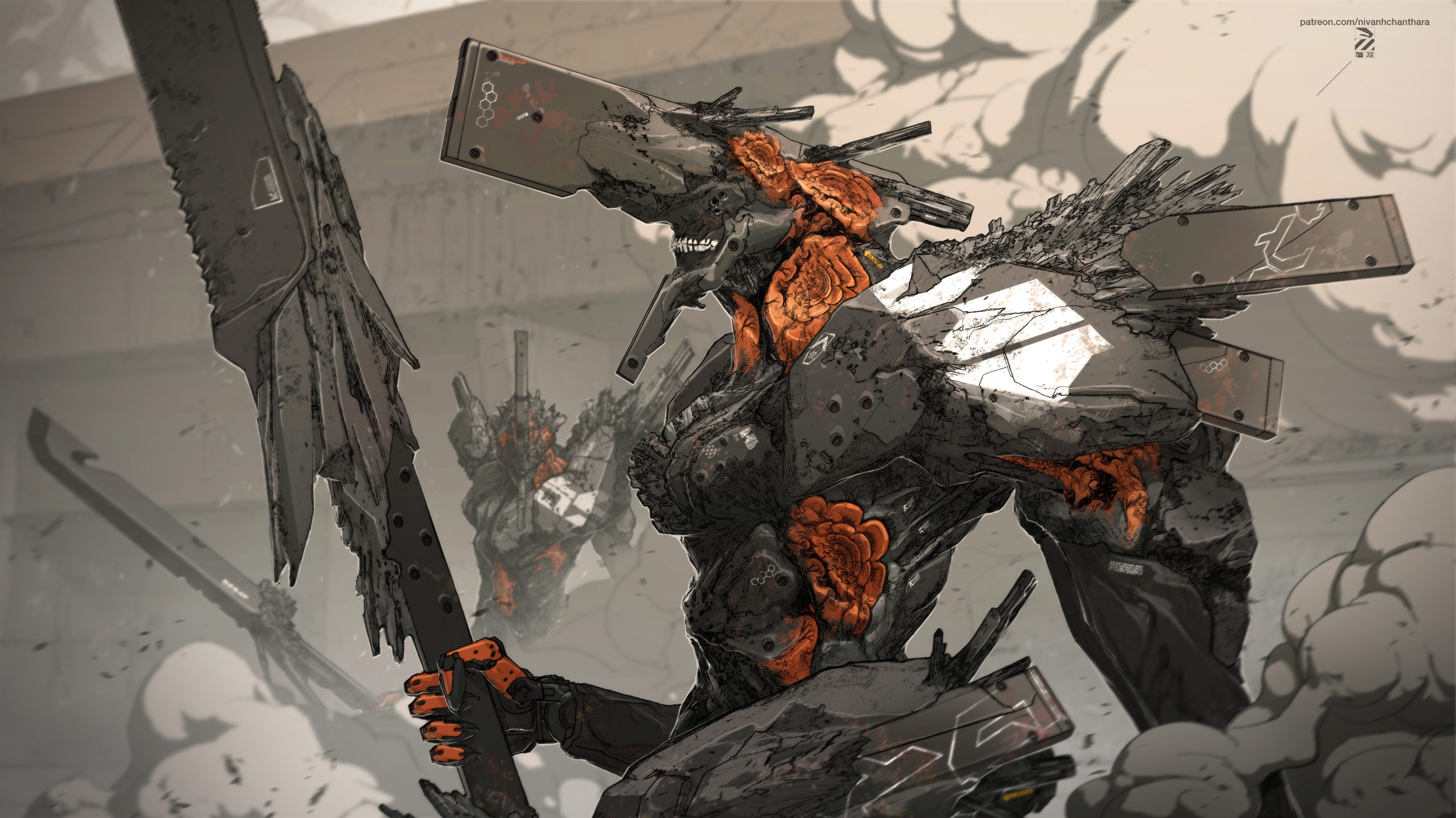 Chainsaw Man Mechs by Nivanh Chanthara HD Wallpaper