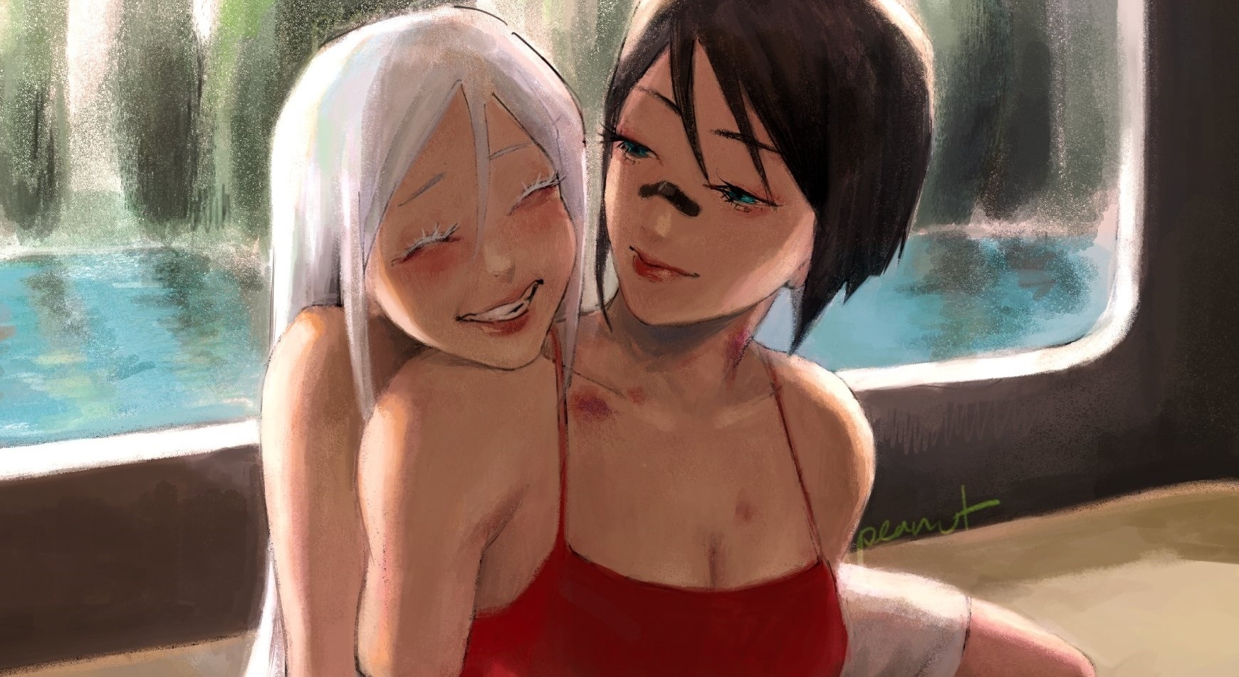 Signalis Elster and Ariane Embracing HD Wallpaper
