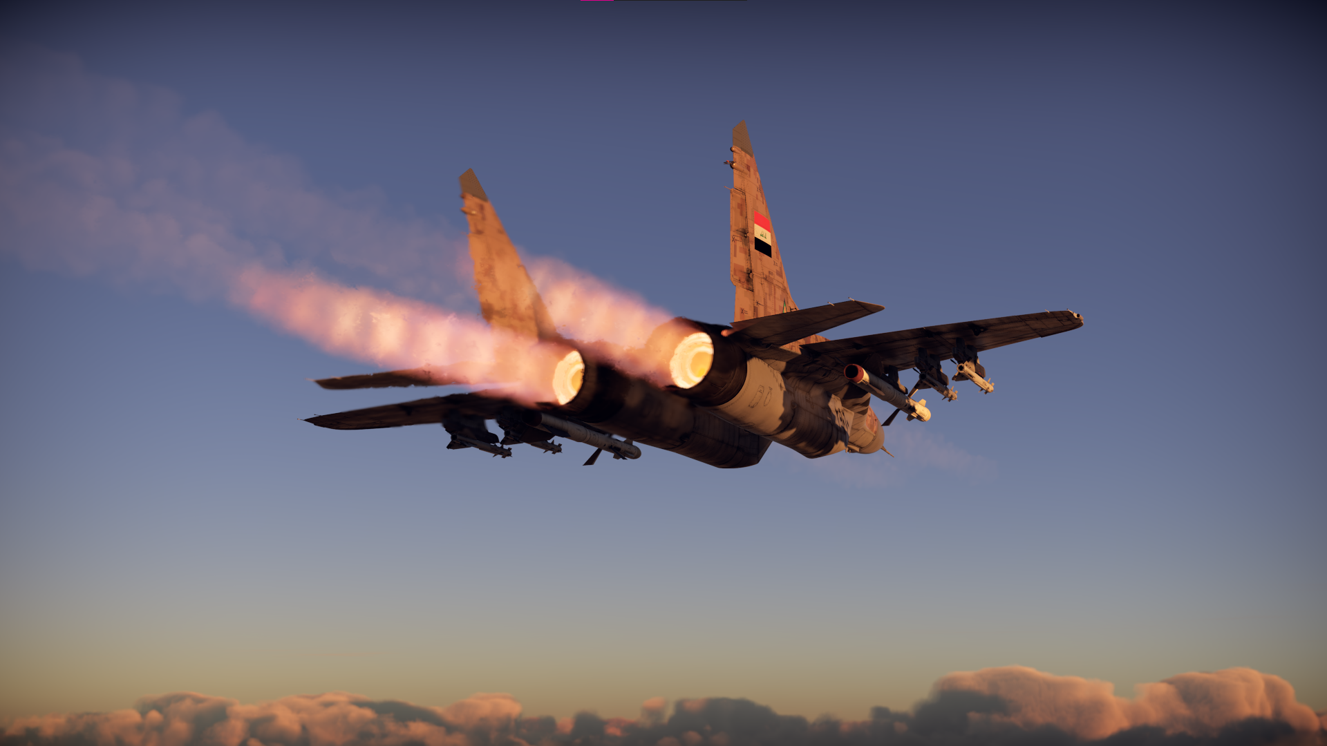 Mikoyan MiG-29 of the Iraqi Air Force in flight HD Wallpaper