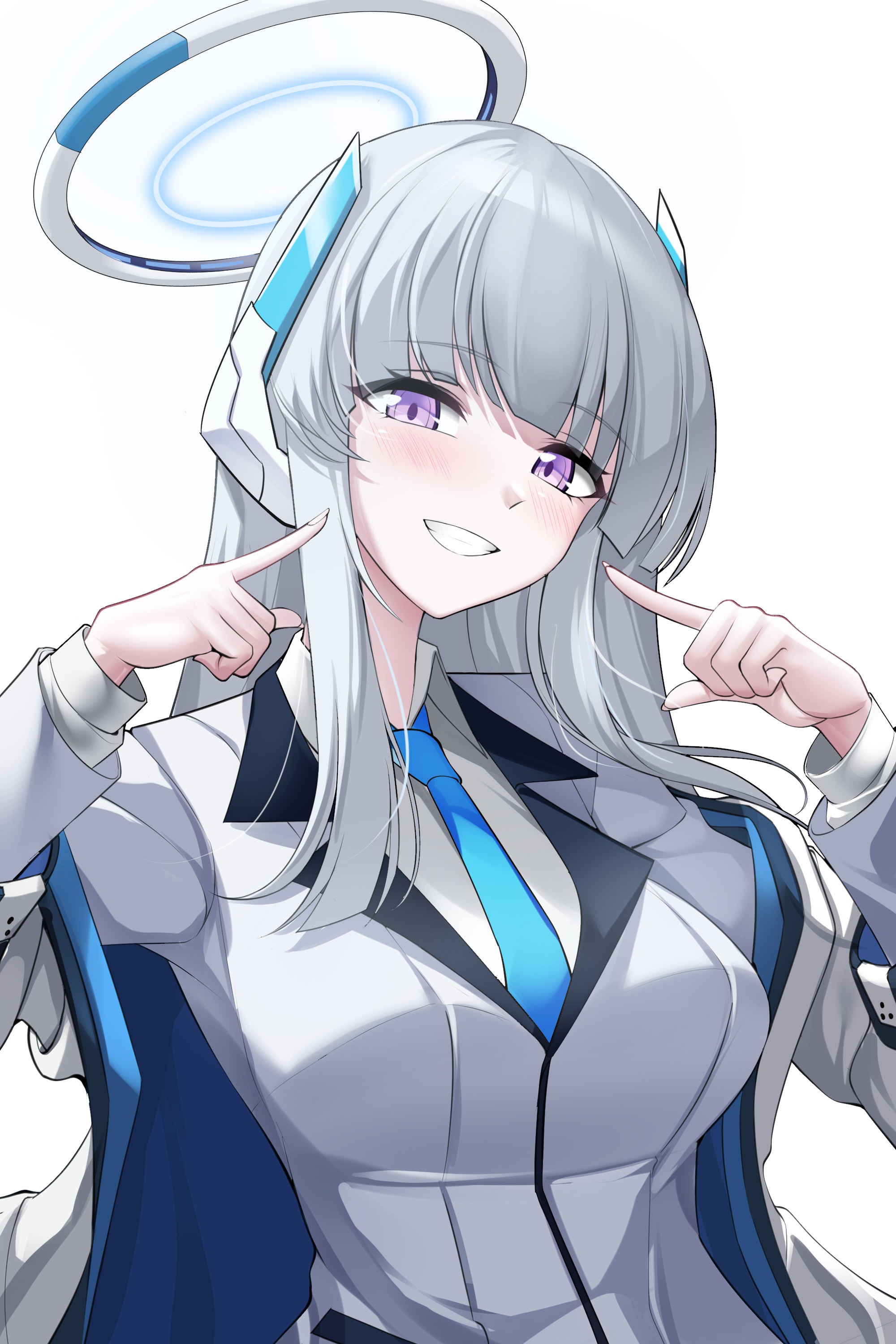 Elze from Blue Archive smiling with halo HD Phone Wallpaper