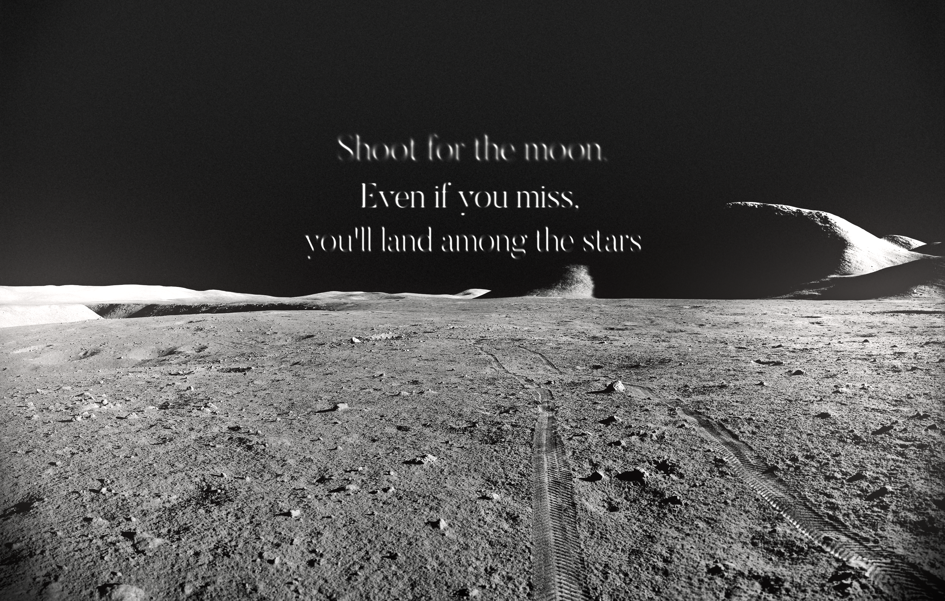 Quote about shooting for the moon and landing among stars HD Wallpaper