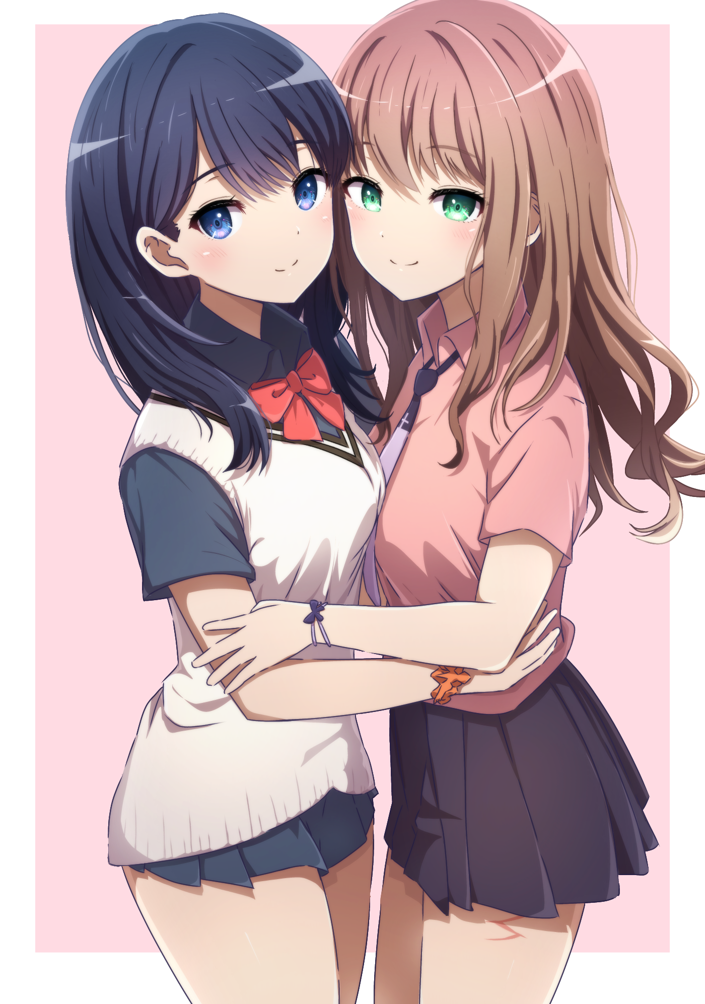 Minami Yume and Takarada Rikka hugging HD Phone Wallpaper