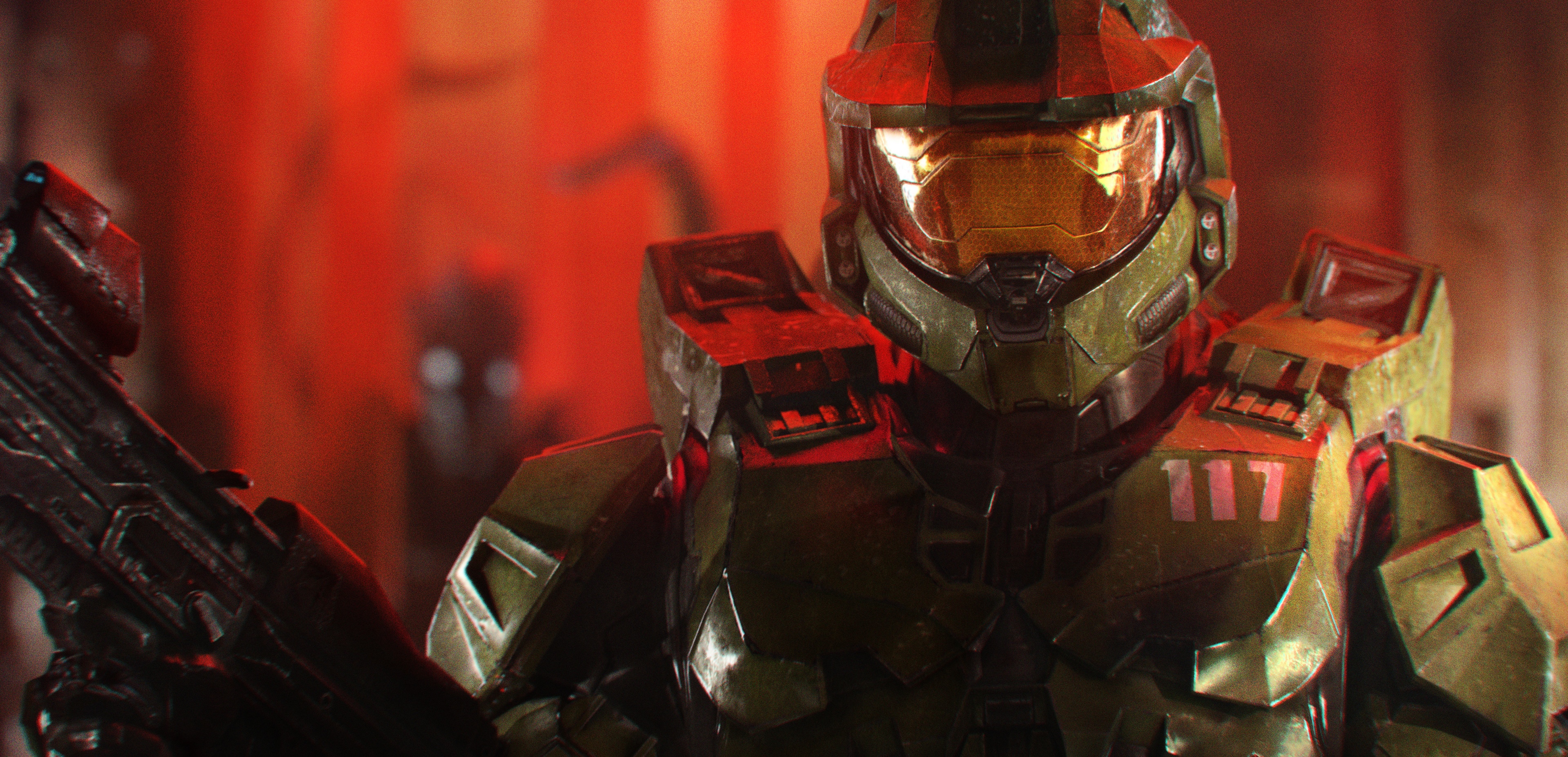 4K Master Chief holding a gun HD Wallpaper