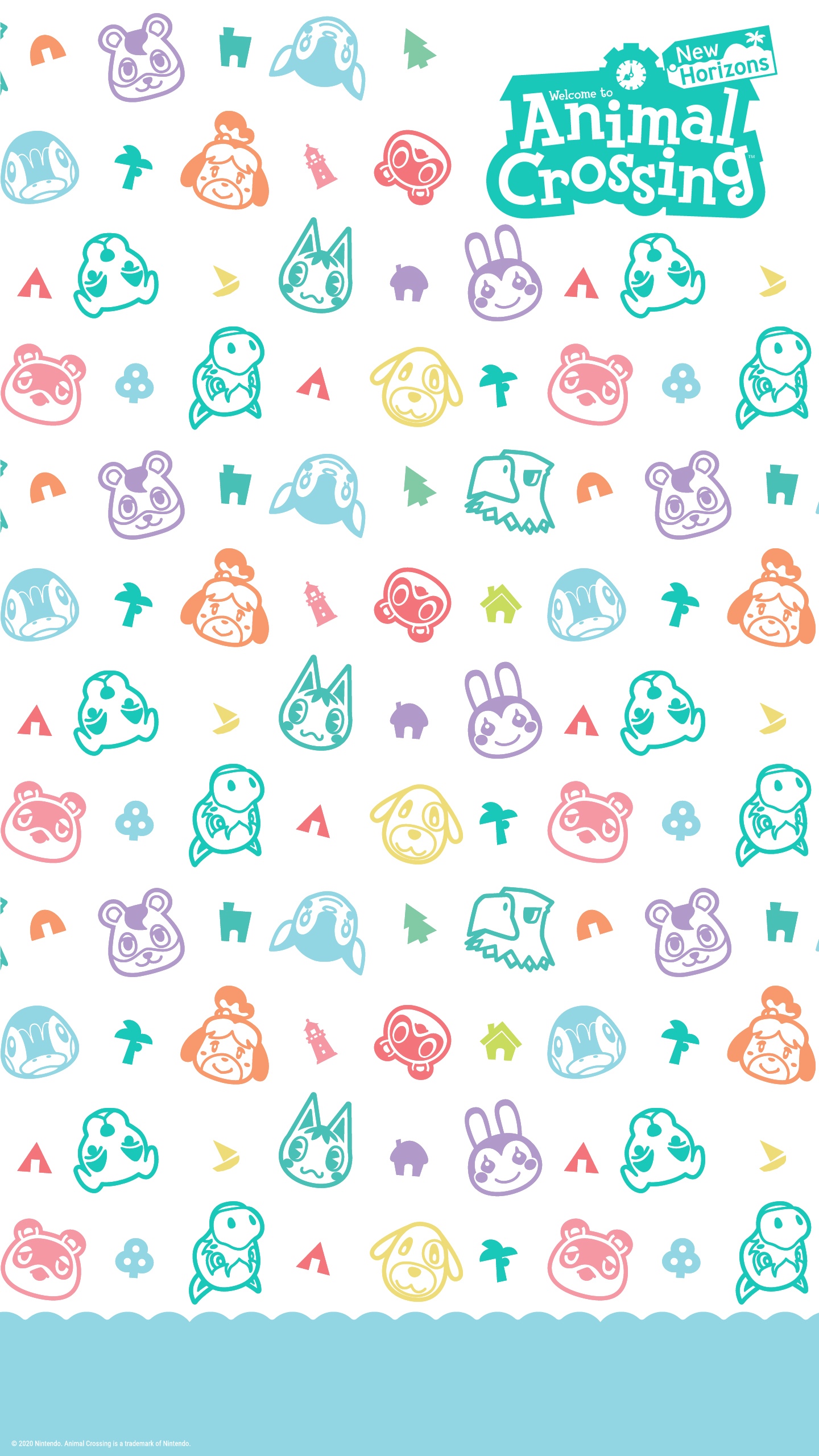 Animal Crossing New Horizons Pattern HD Phone Wallpaper