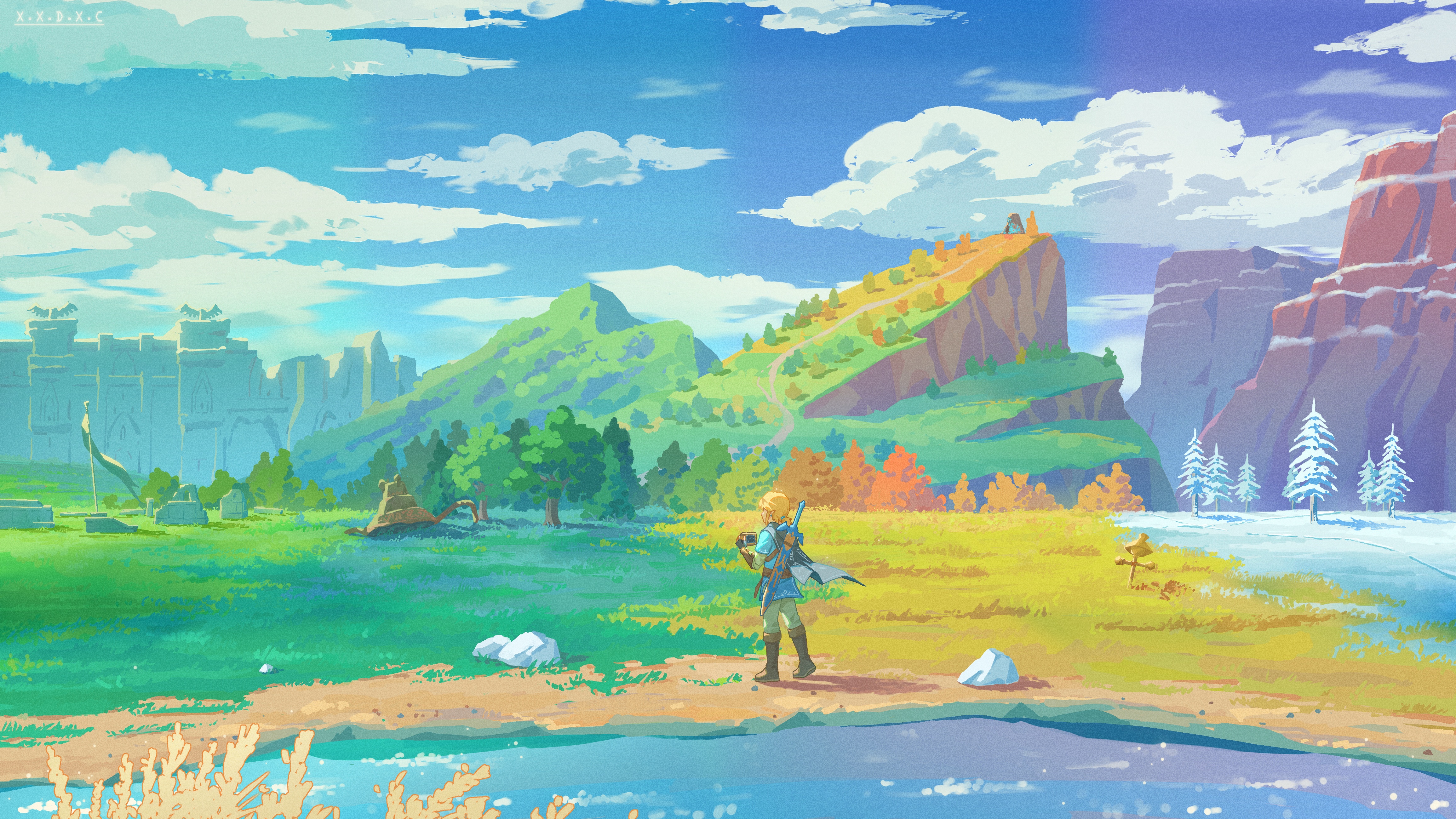 4K Zelda Breath of the Wild Link Landscape HD Wallpaper