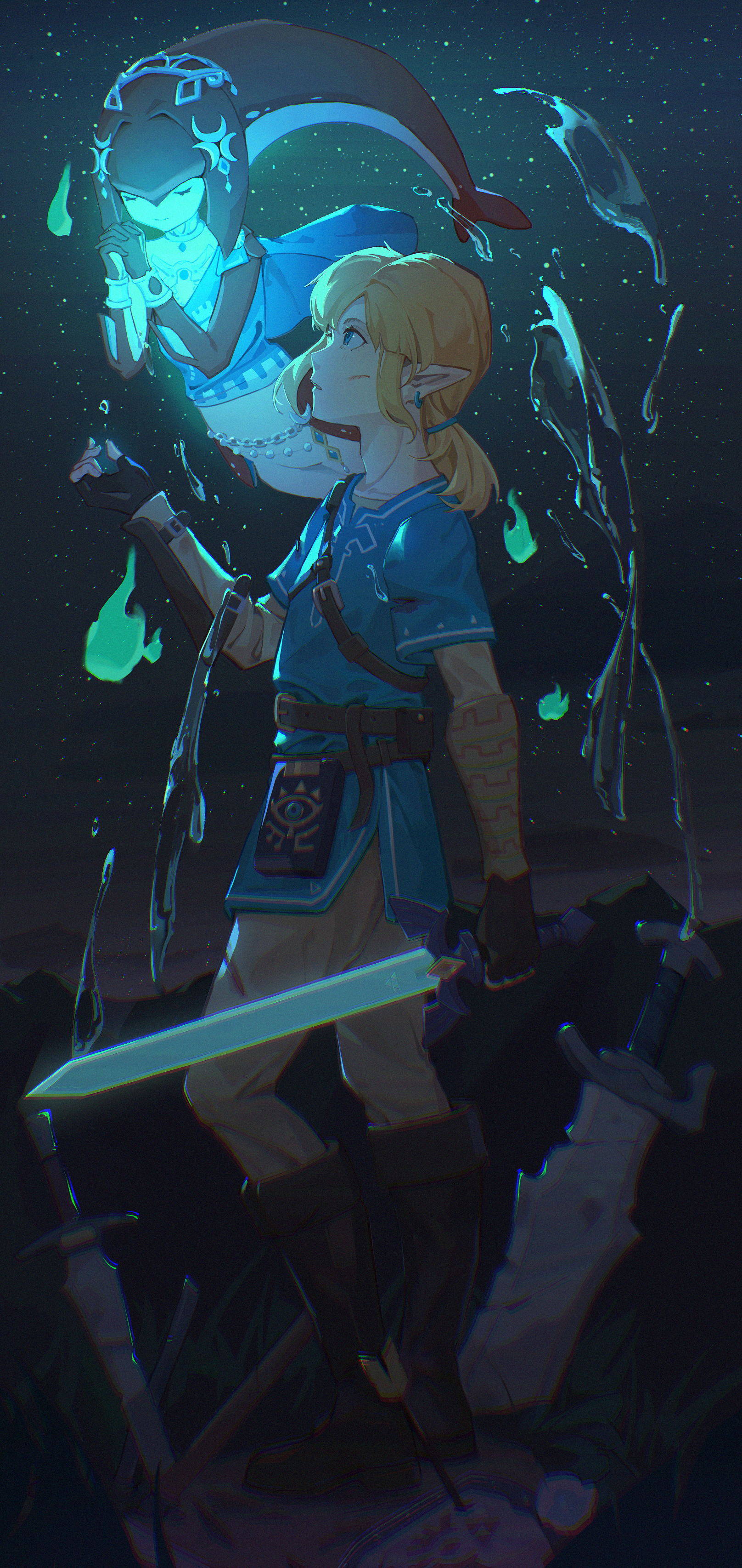 Link and Mipha from The Legend of Zelda: Breath of the Wild HD Phone Wallpaper