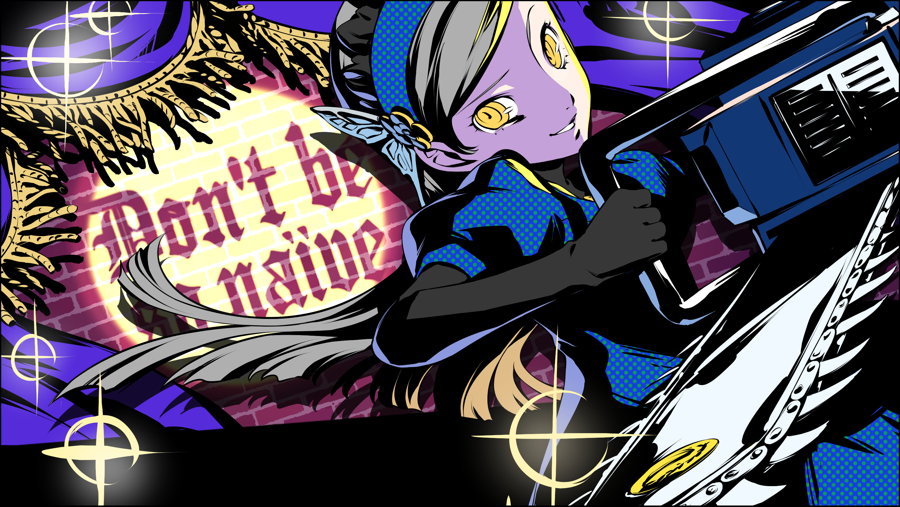 Persona 5 character with a chainsaw HD Wallpaper