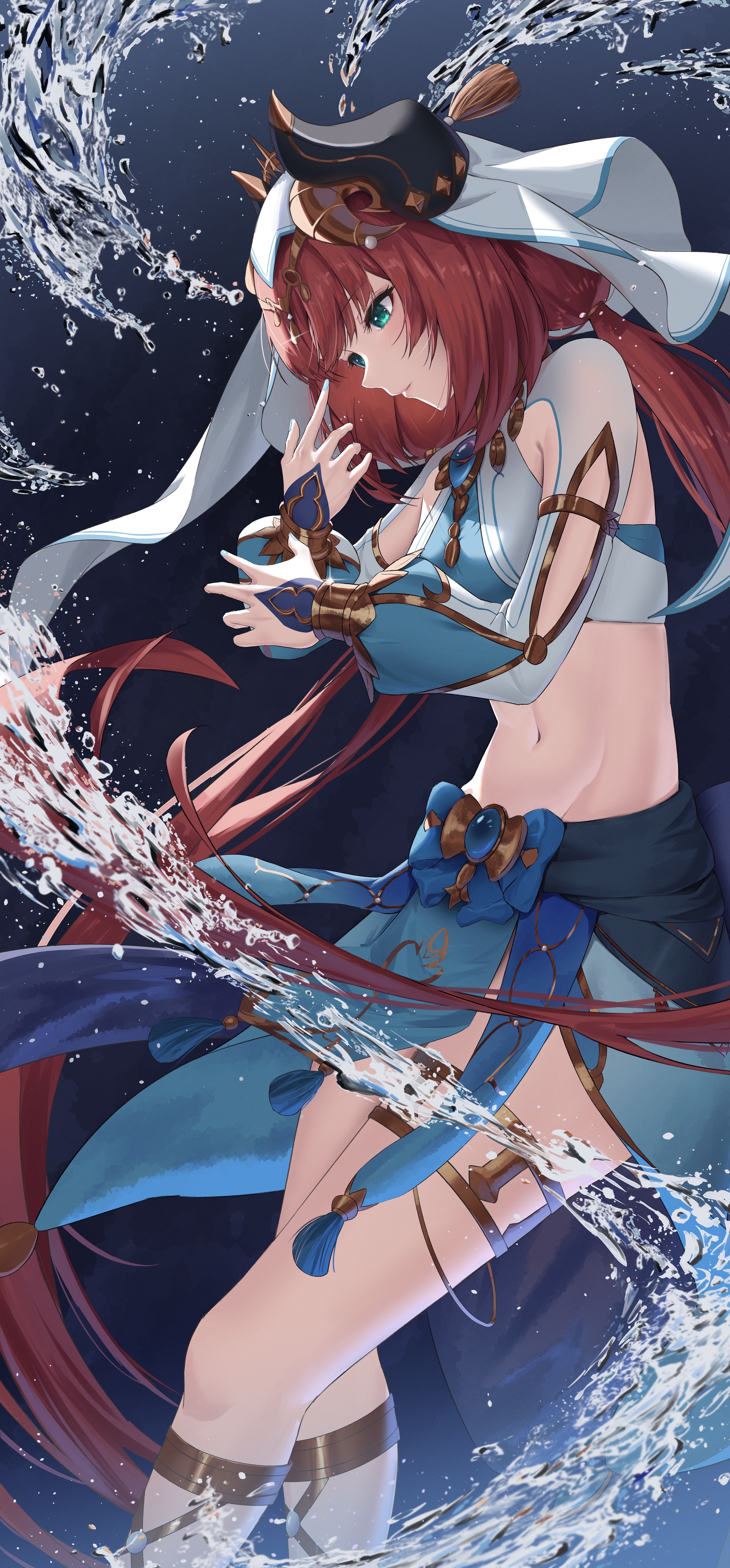 Nilou from Genshin Impact surrounded by water HD Phone Wallpaper