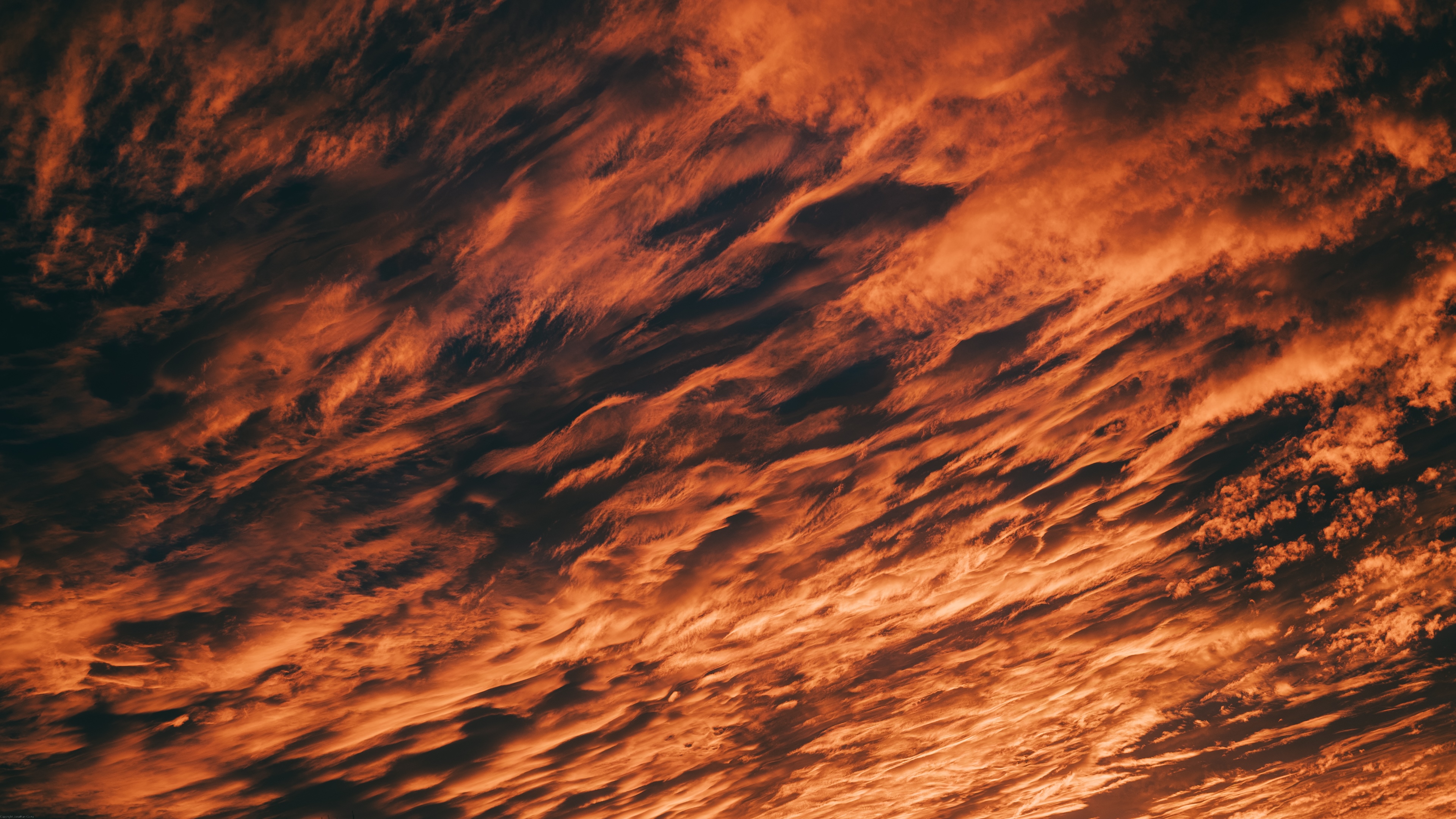 4K abstract orange clouds at sunset HD Wallpaper