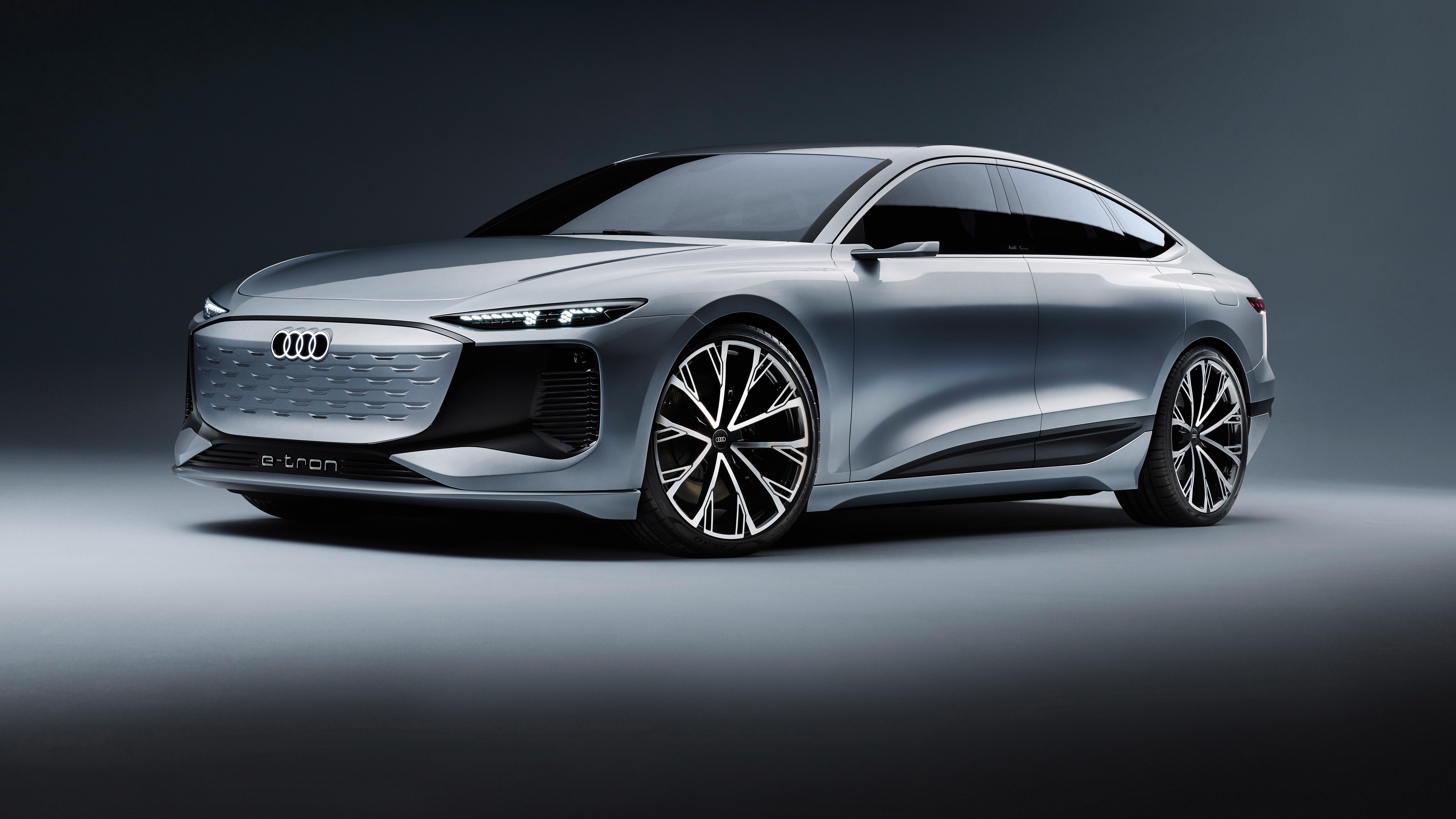 Audi A6 e-tron concept car frontal view HD Wallpaper