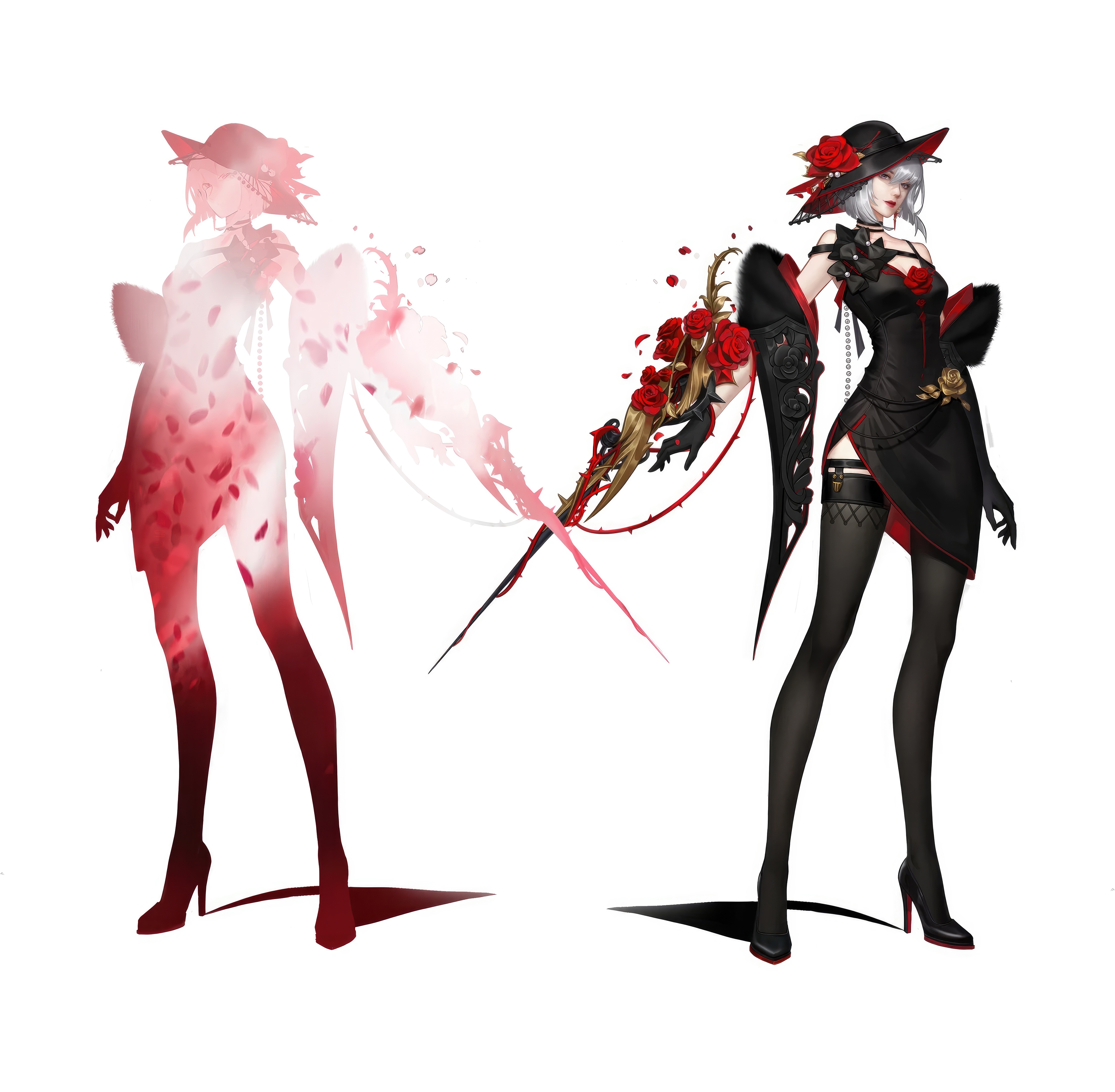 Honor of Kings: Rose-themed character with weapon HD Wallpaper