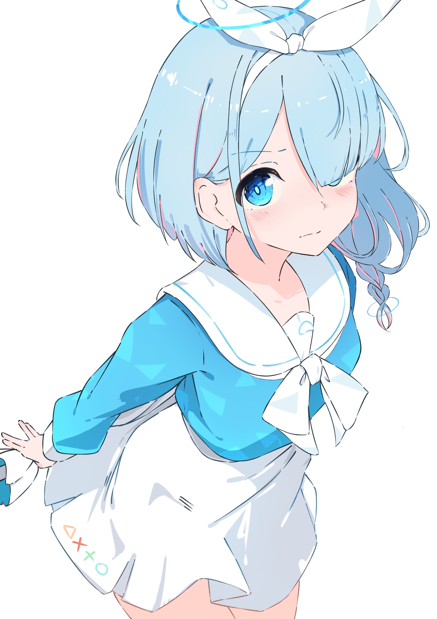 Blue Archive Girl with Blue Hair and Halo HD Phone Wallpaper