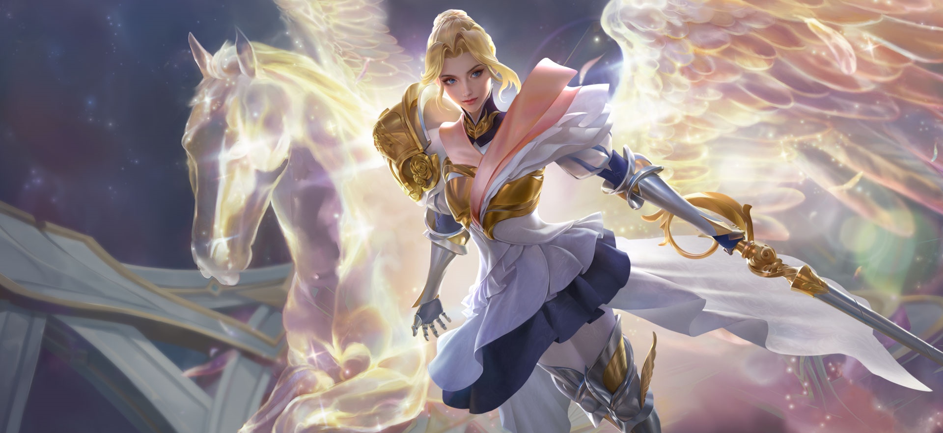 Charlotte from Honor of Kings with a winged horse HD Wallpaper